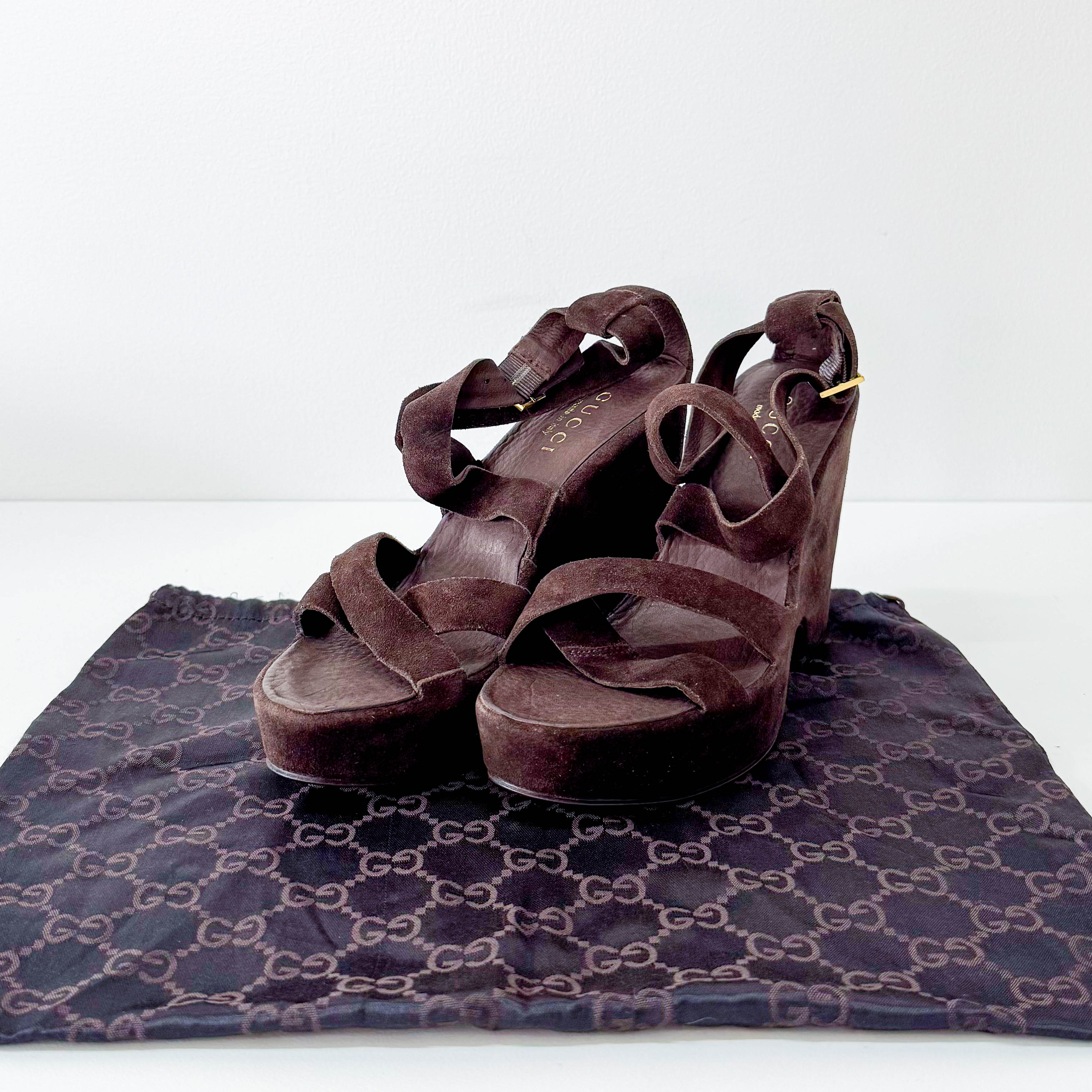 Suede Brown Sandals 37