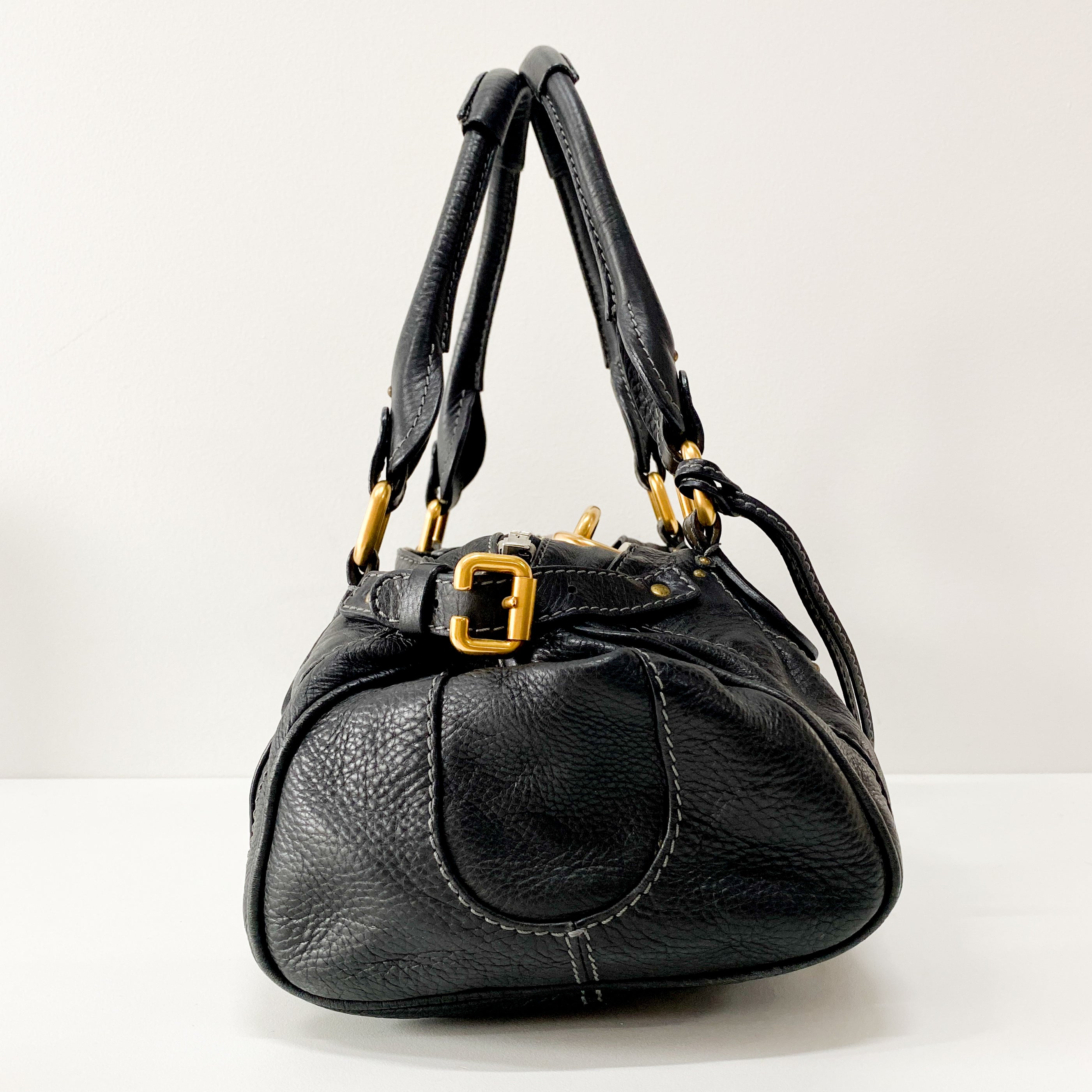 Paddington Black Leather Shoulder Bag