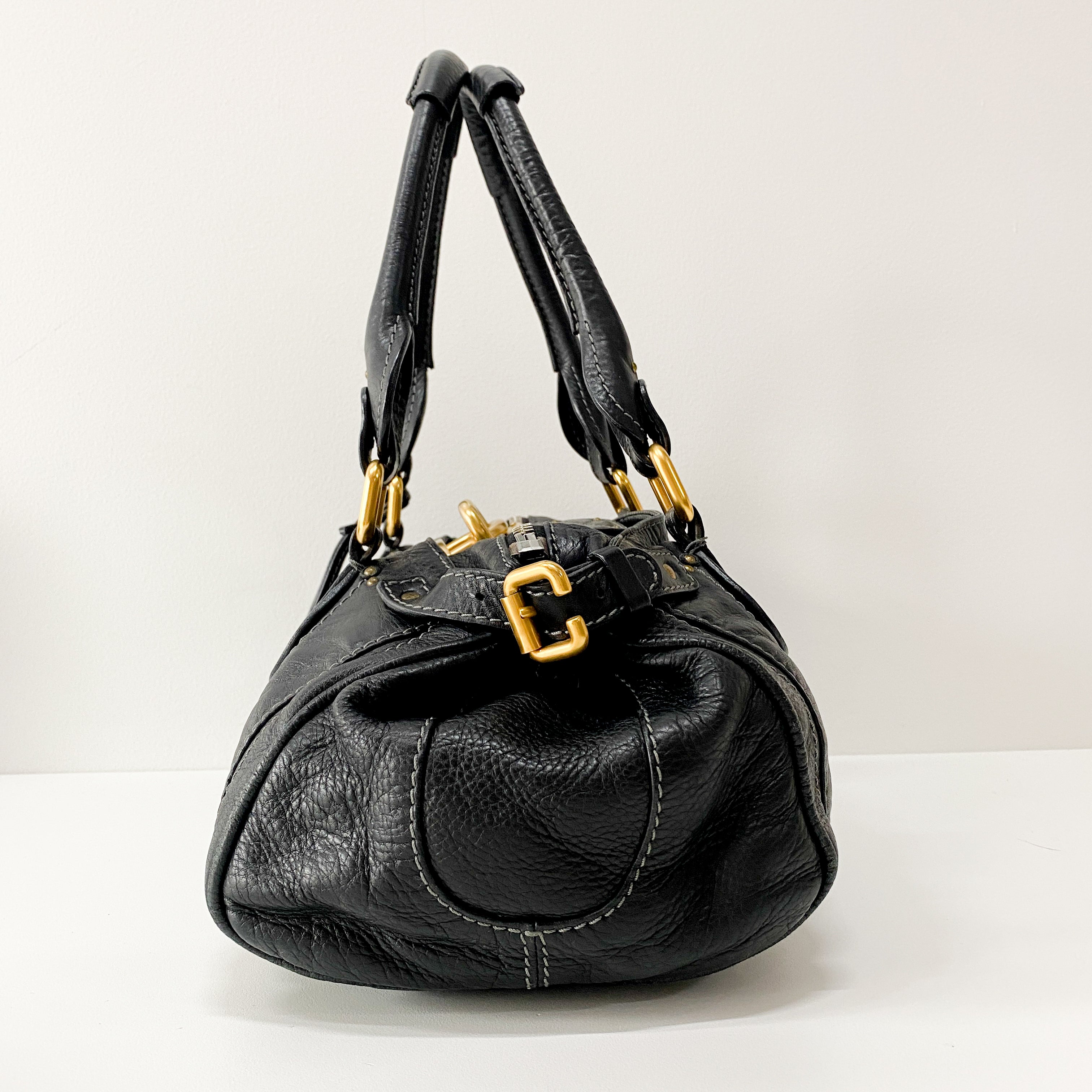 Paddington Black Leather Shoulder Bag