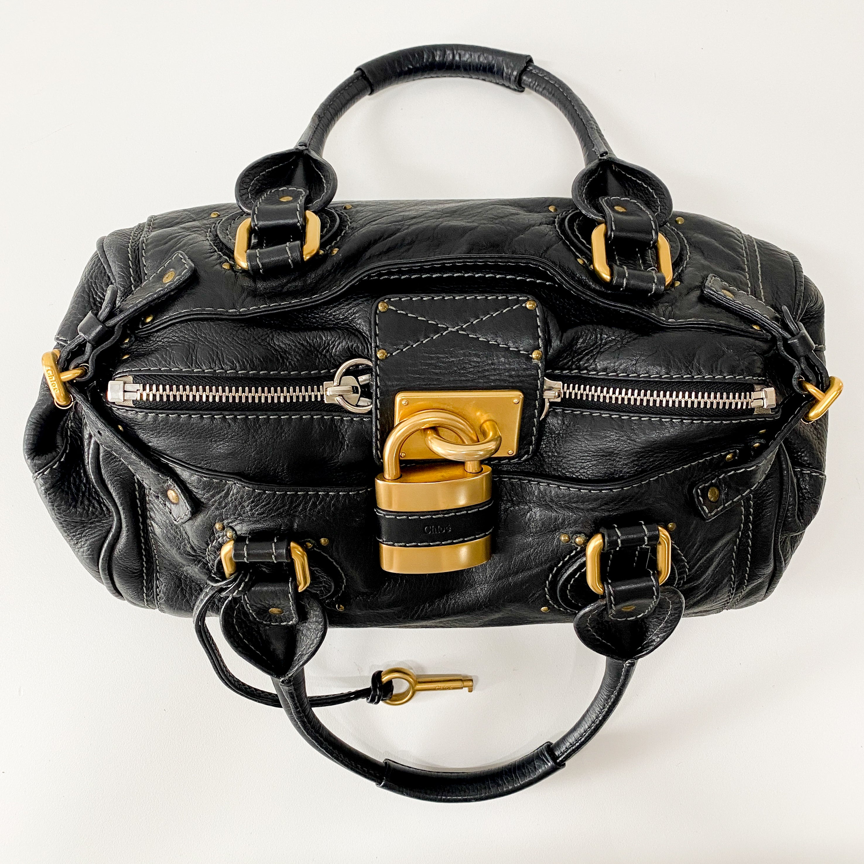 Paddington Black Leather Shoulder Bag