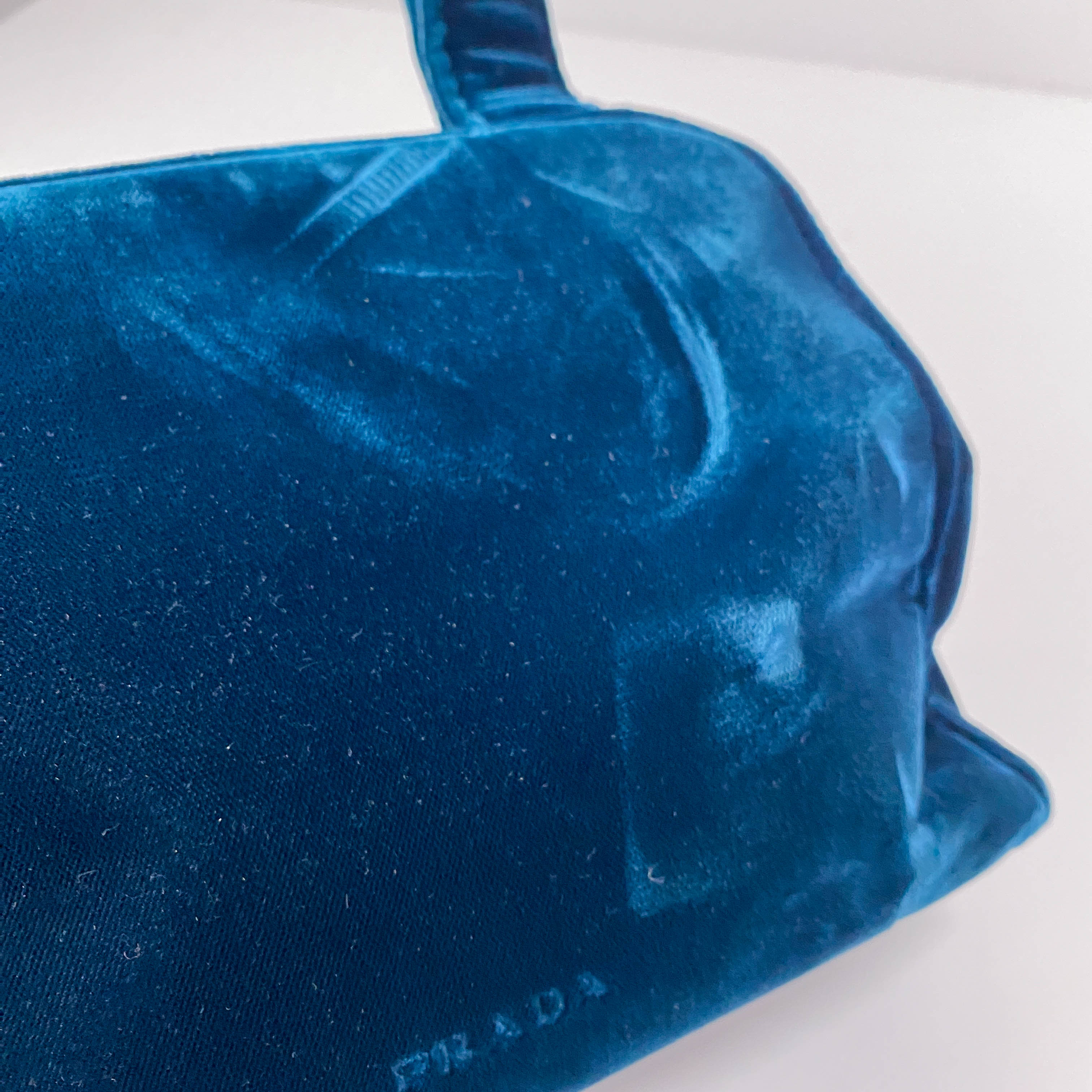 Green Velvet Top Handle Bag