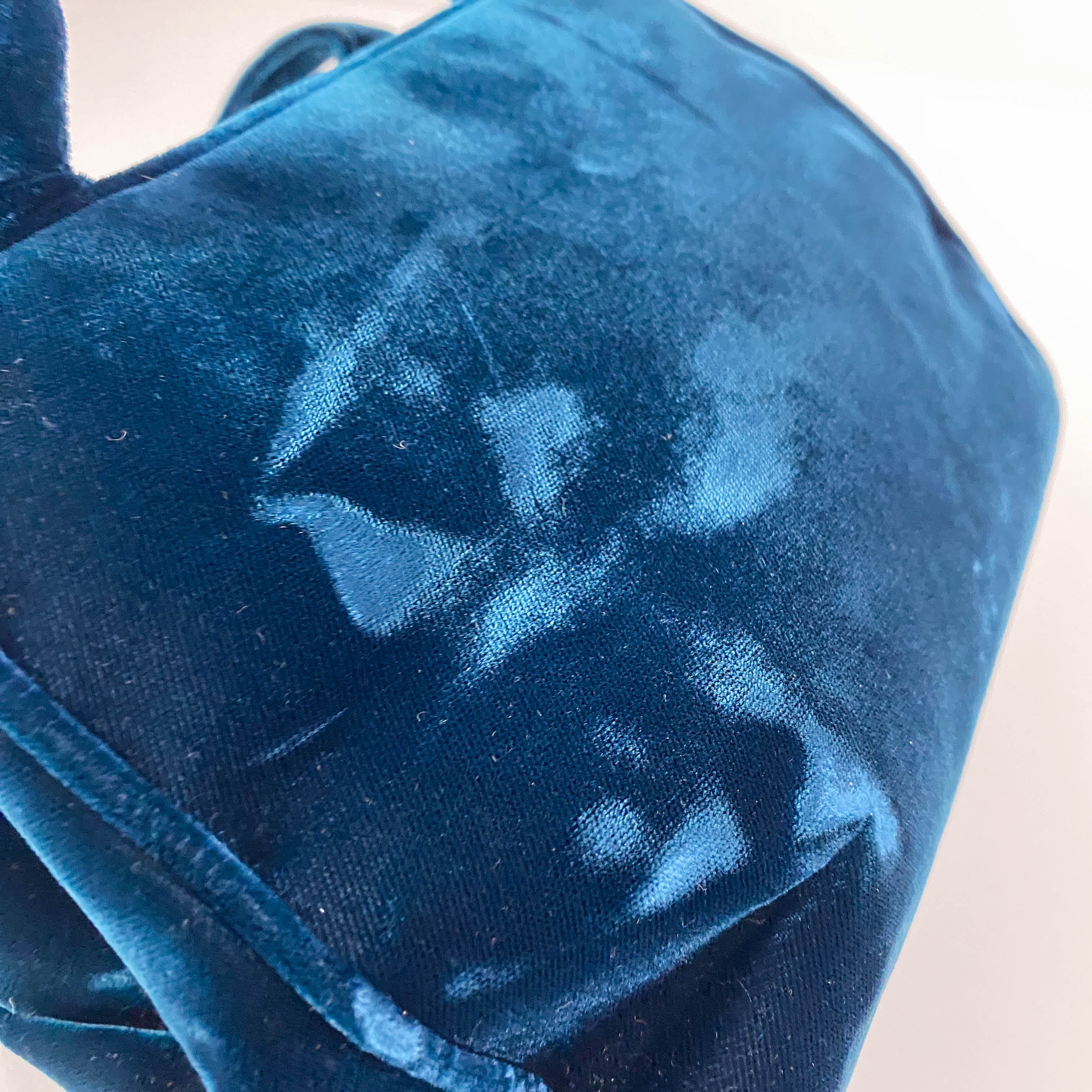 Green Velvet Top Handle Bag