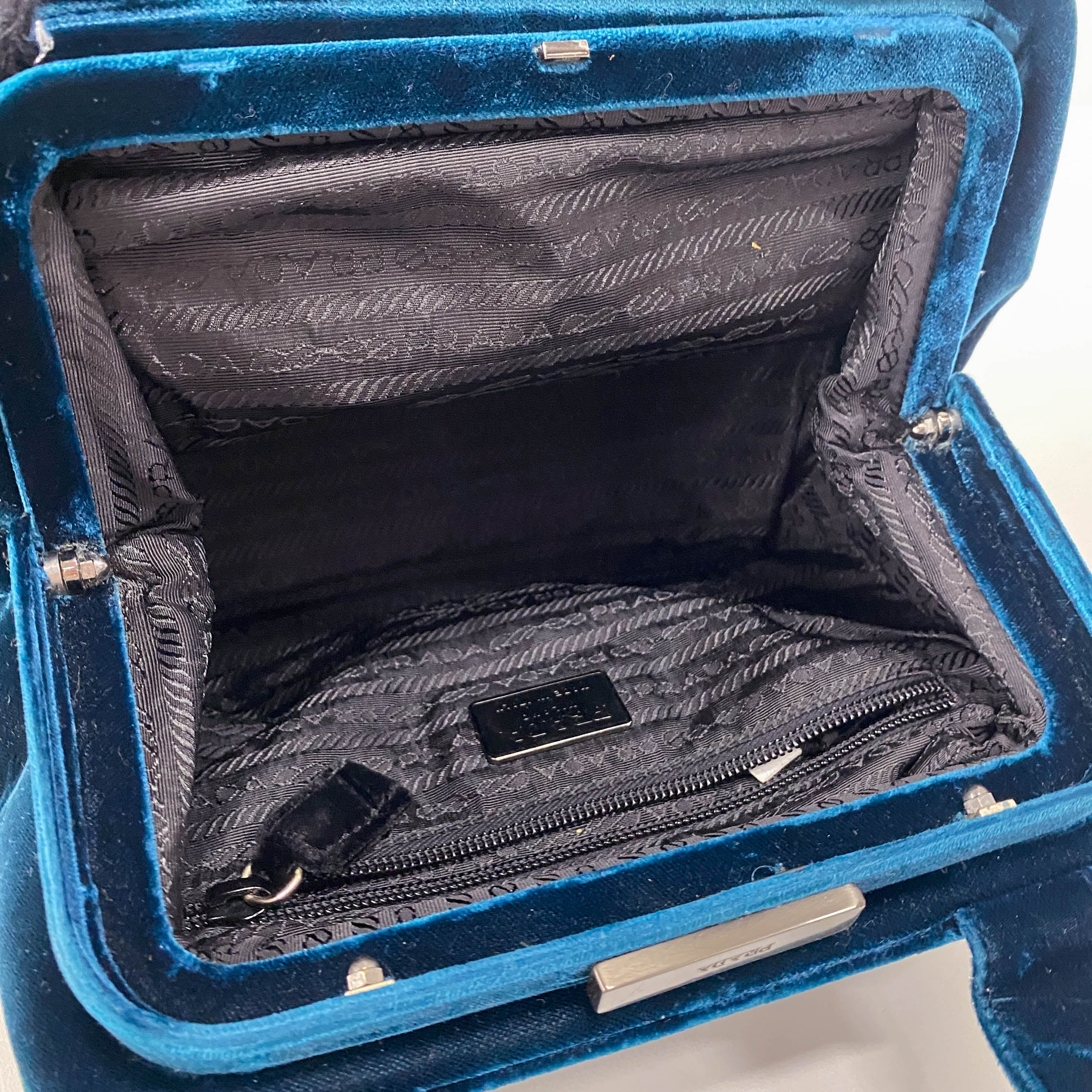 Green Velvet Top Handle Bag