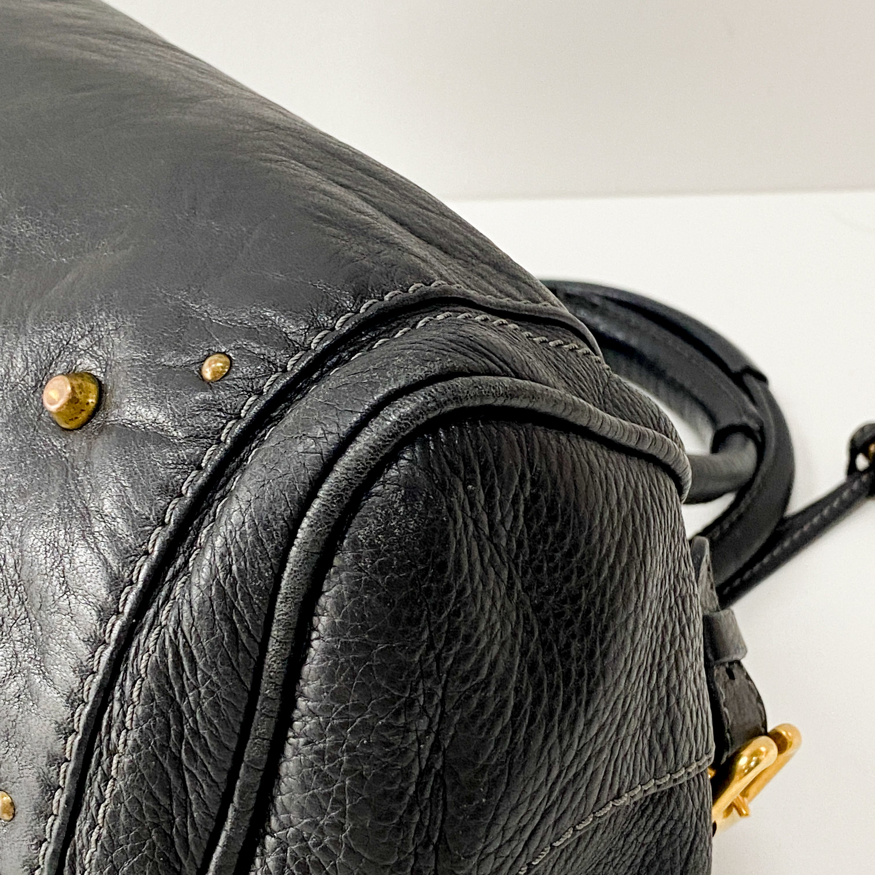Paddington Black Leather Shoulder Bag