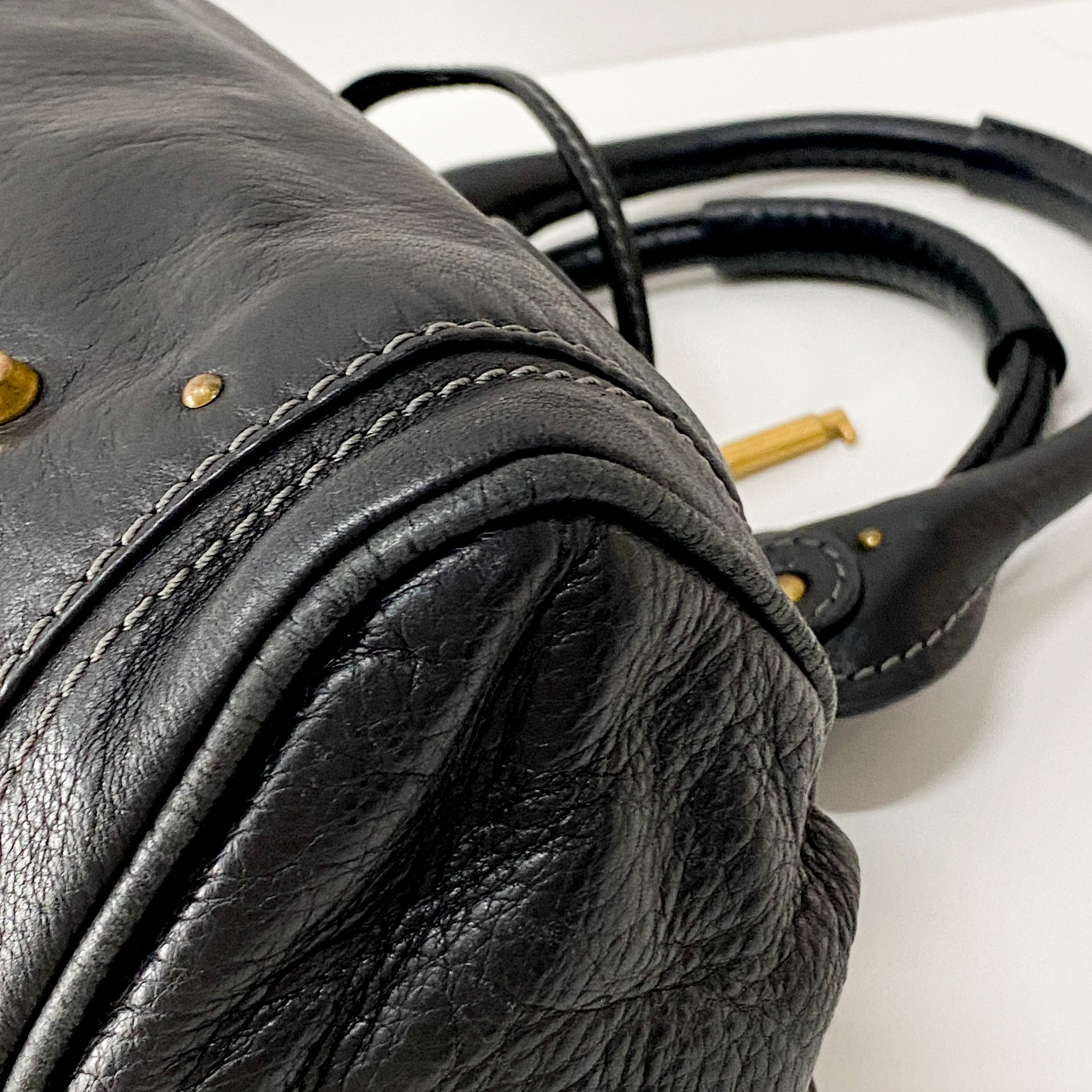 Paddington Black Leather Shoulder Bag