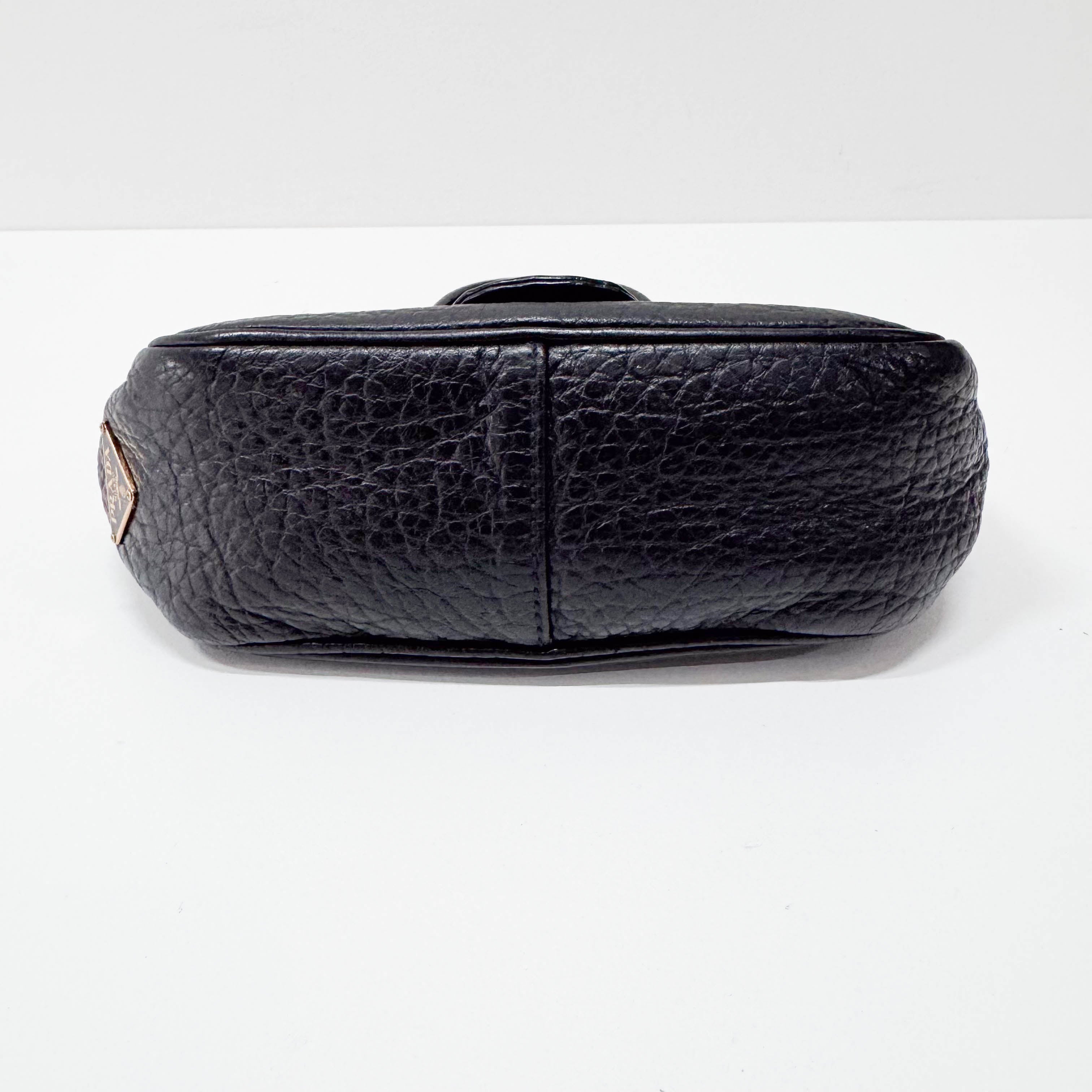 Mini Black Grain Calfskin Leather Handbag