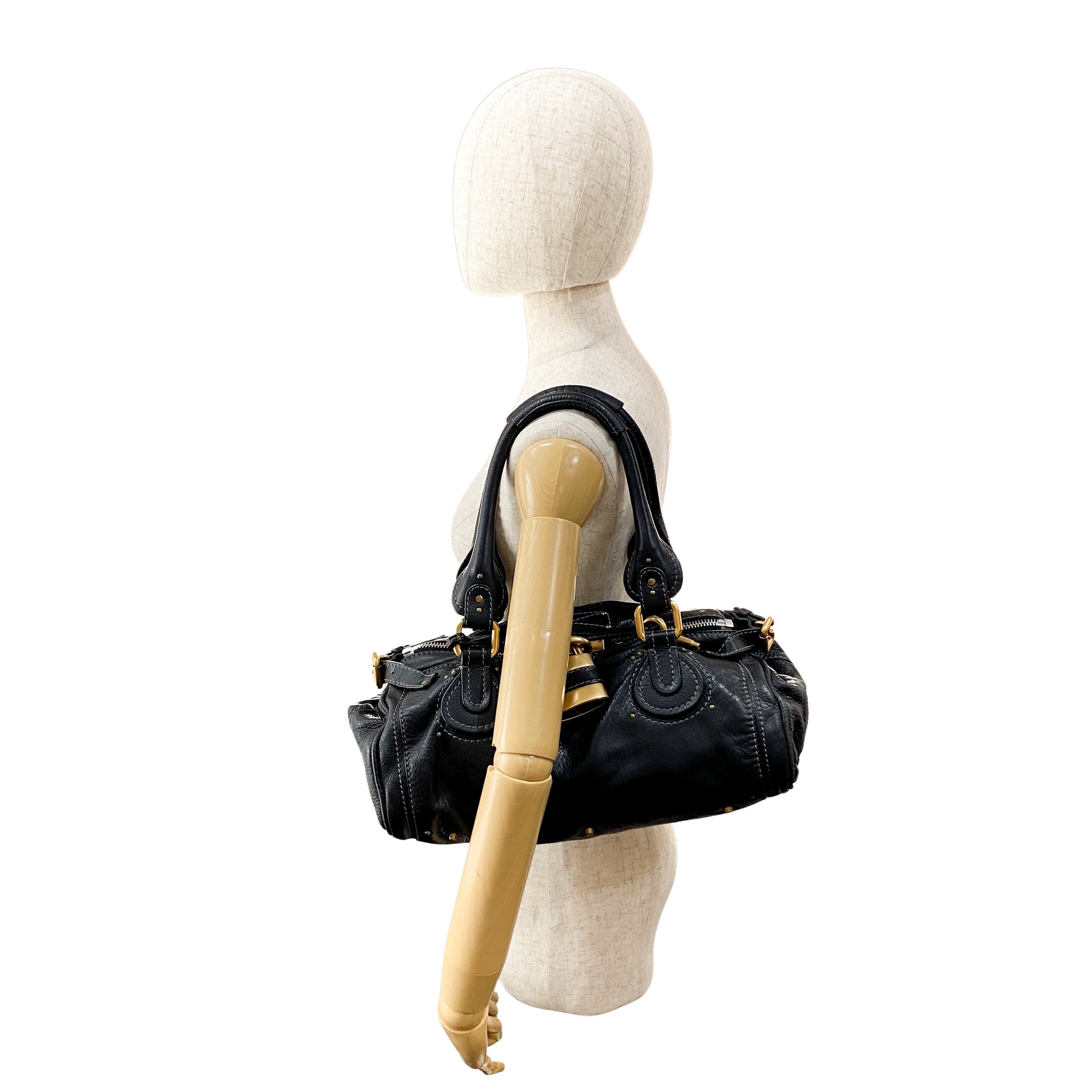 Paddington Black Leather Shoulder Bag