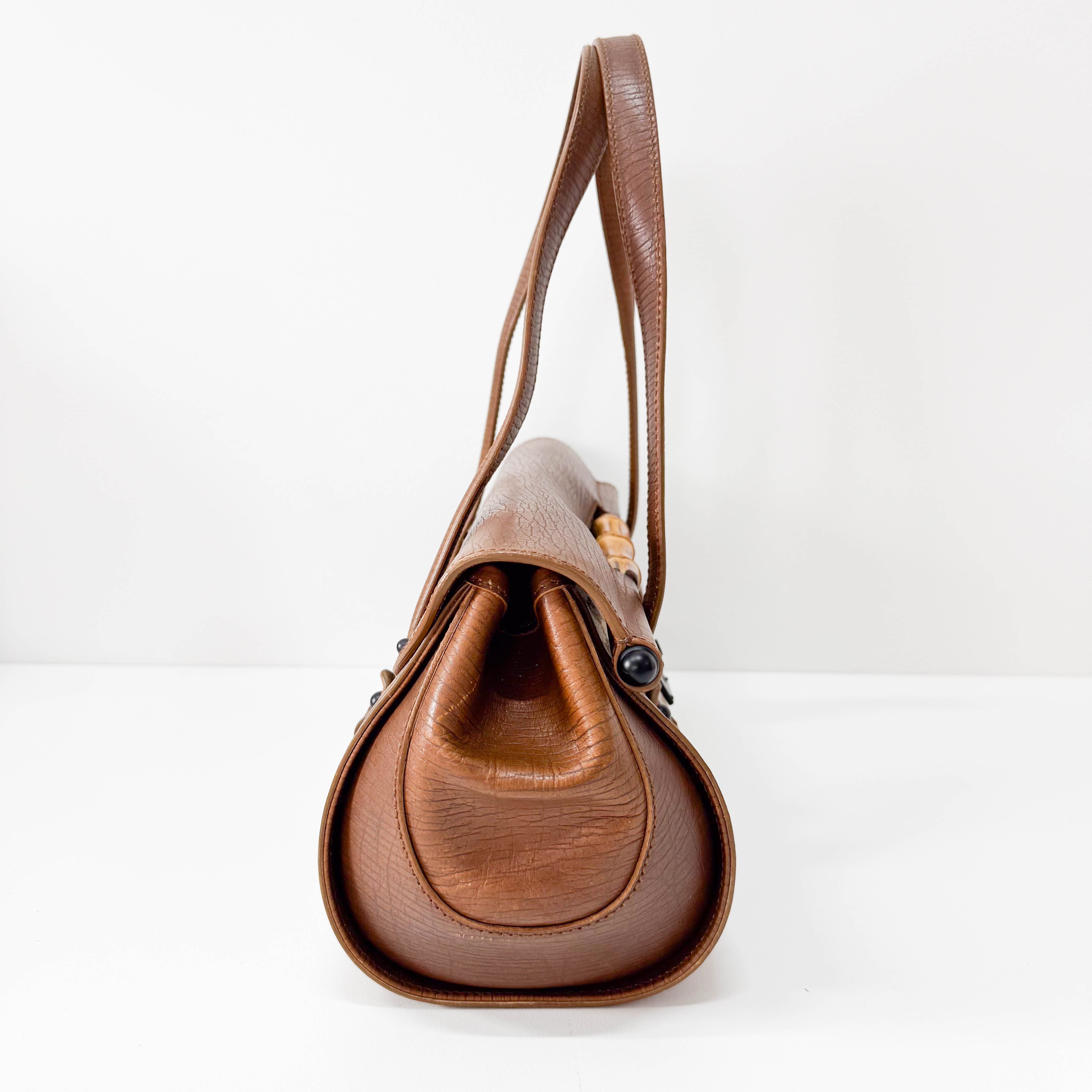 Bamboo Bullet Brown Leather Bag