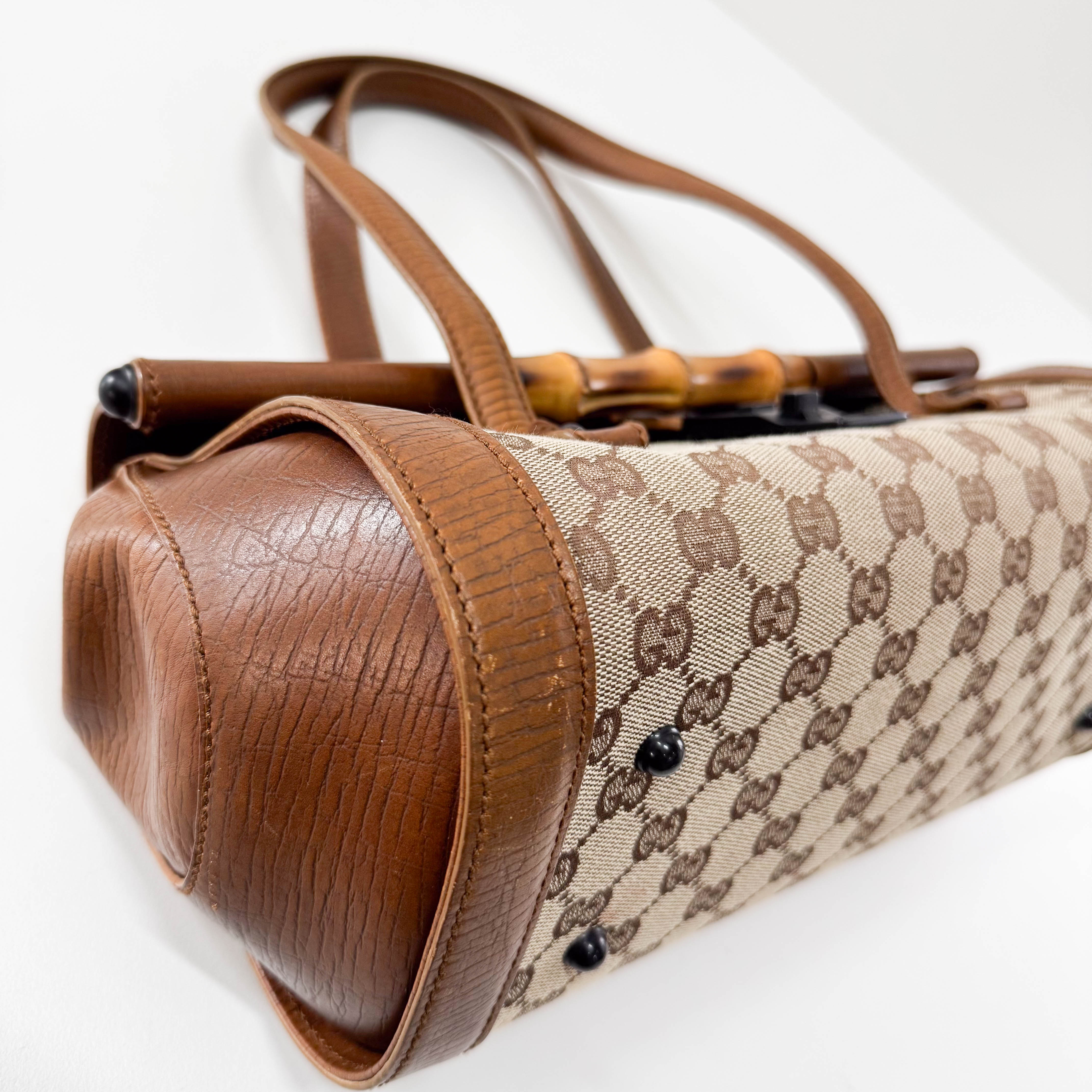 Bamboo Bullet Brown Leather Bag