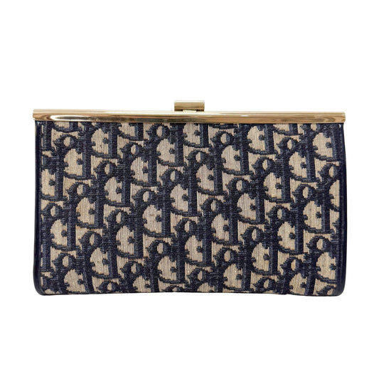 Trotter Navy Canvas Clutch Bag
