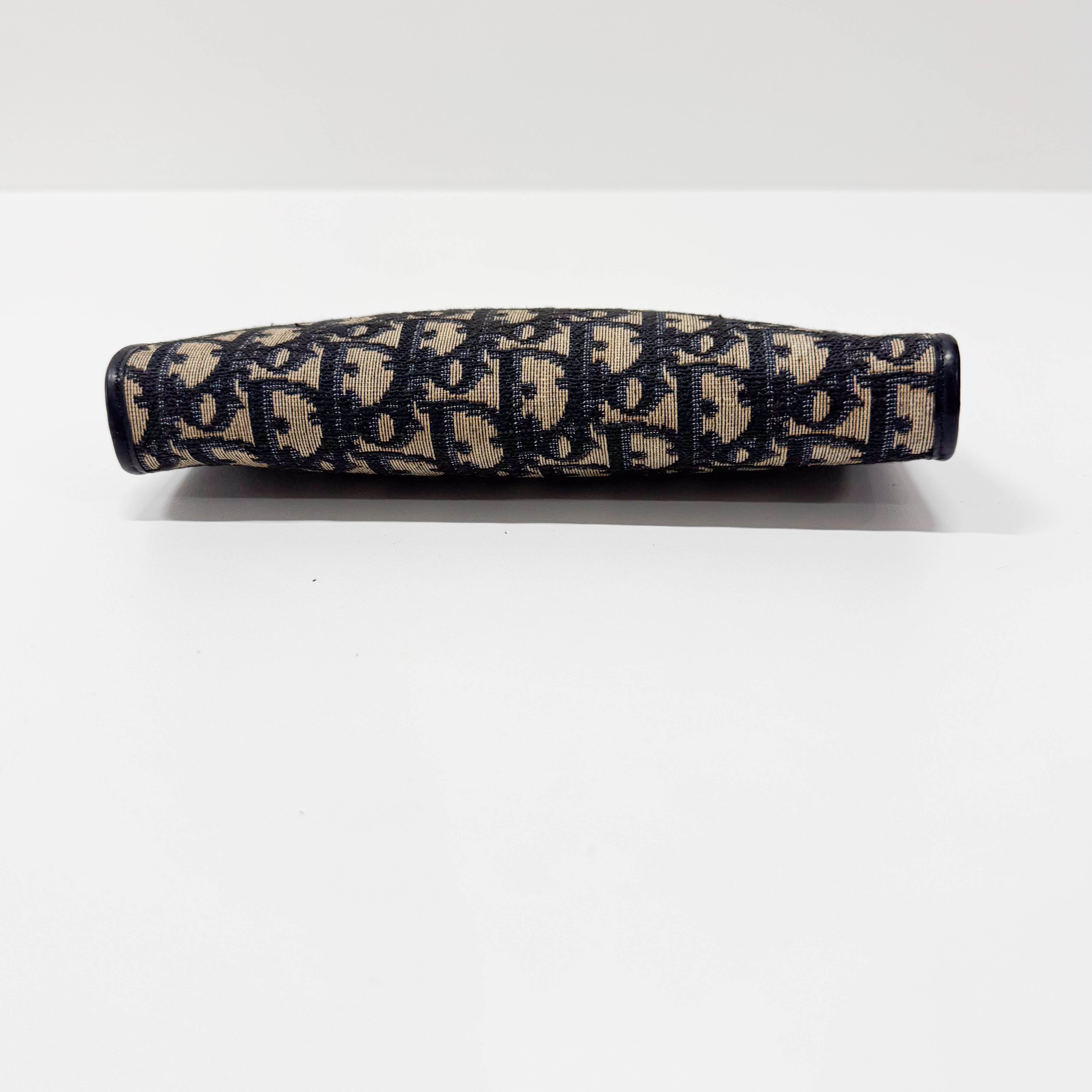 Trotter Navy Canvas Clutch Bag