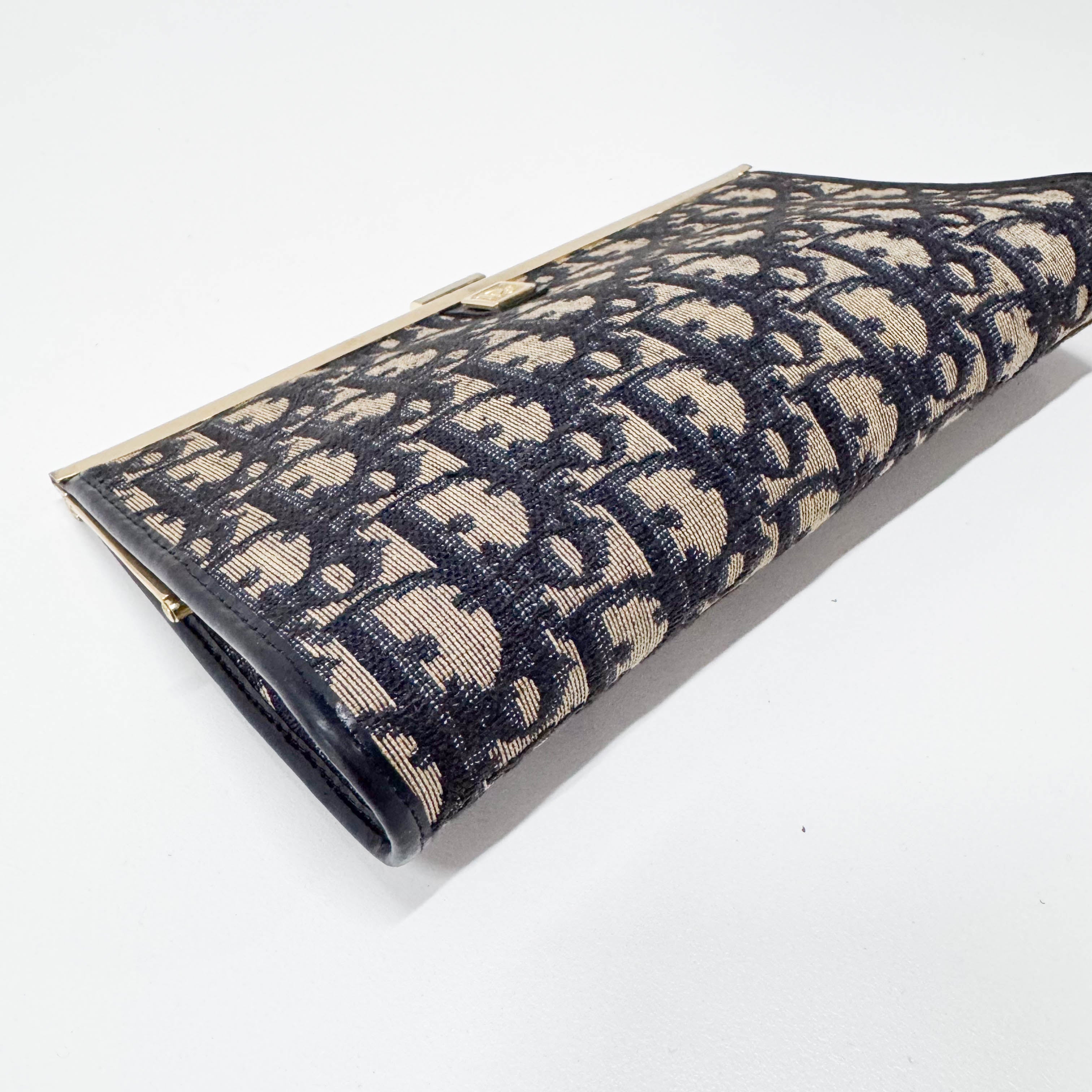 Trotter Navy Canvas Clutch Bag