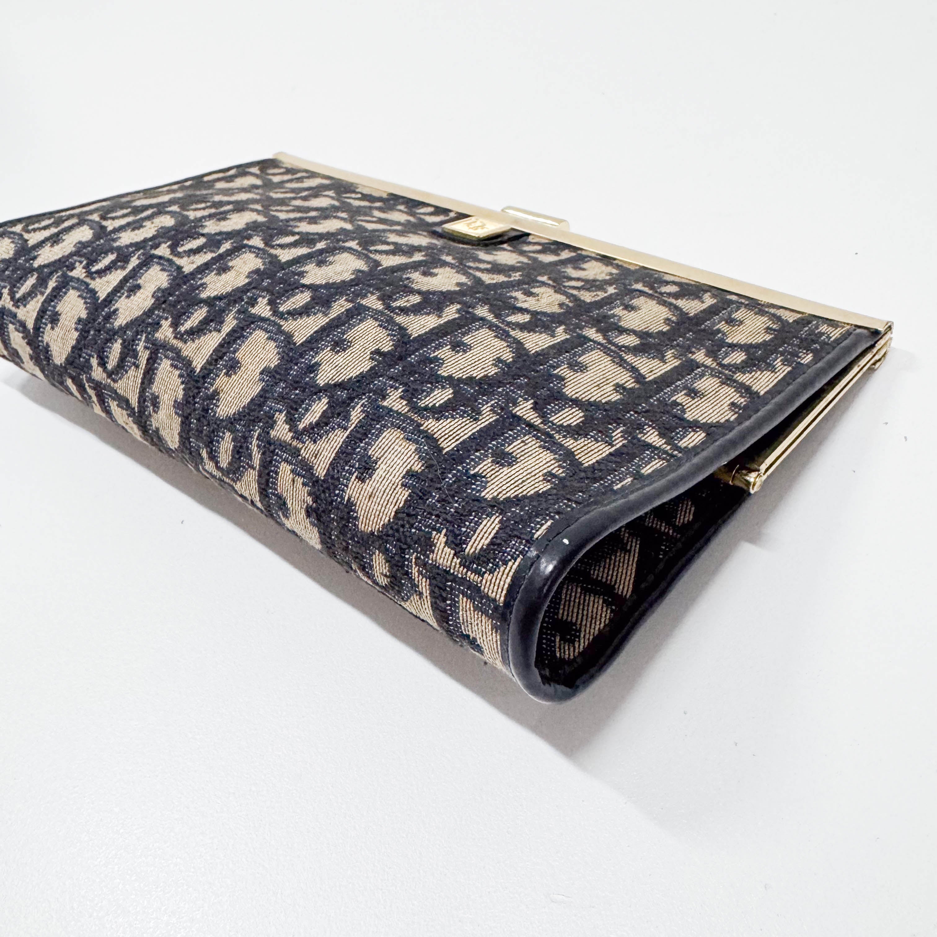 Trotter Navy Canvas Clutch Bag