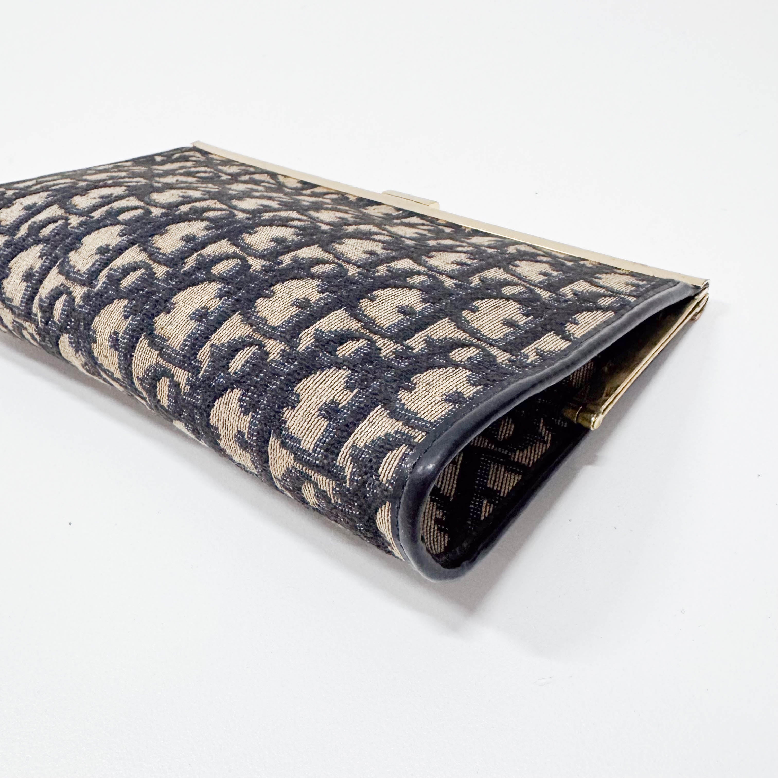 Trotter Navy Canvas Clutch Bag