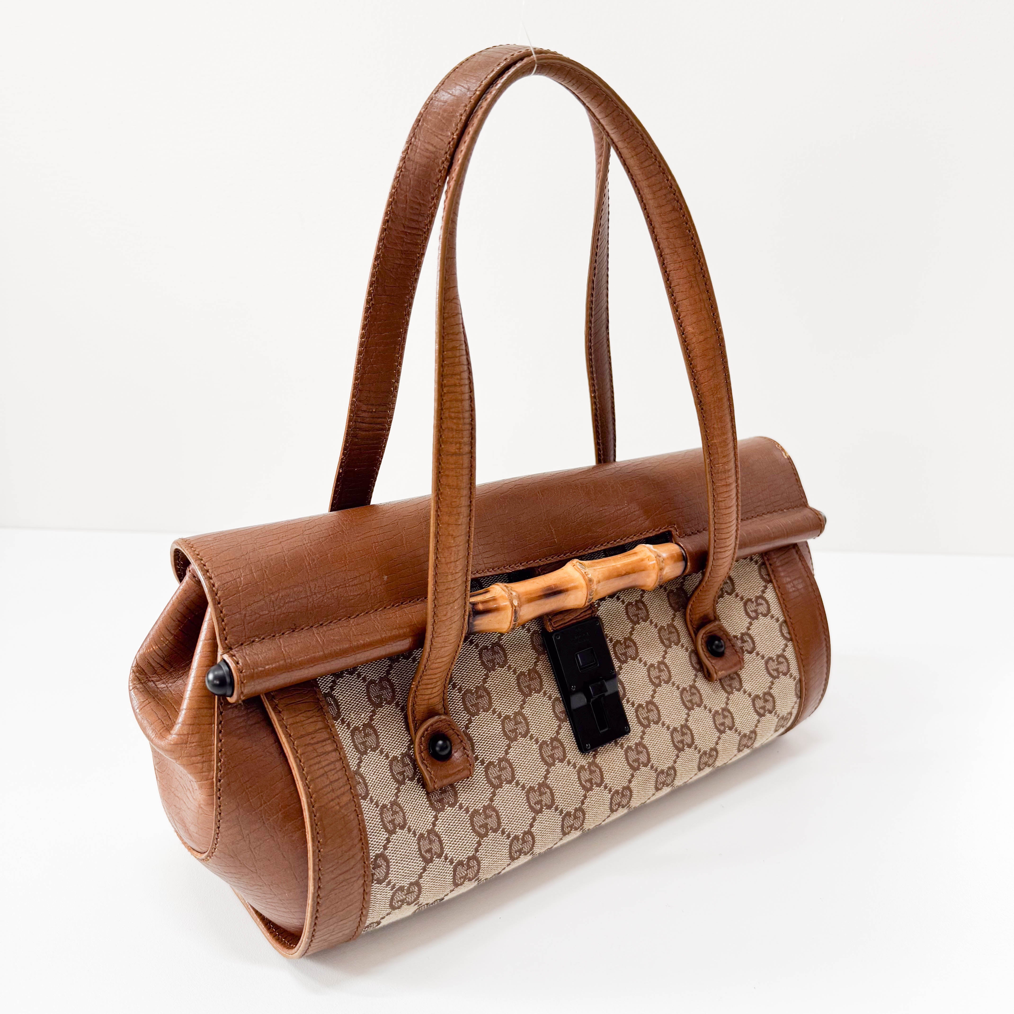 Bamboo Bullet Brown Leather Bag