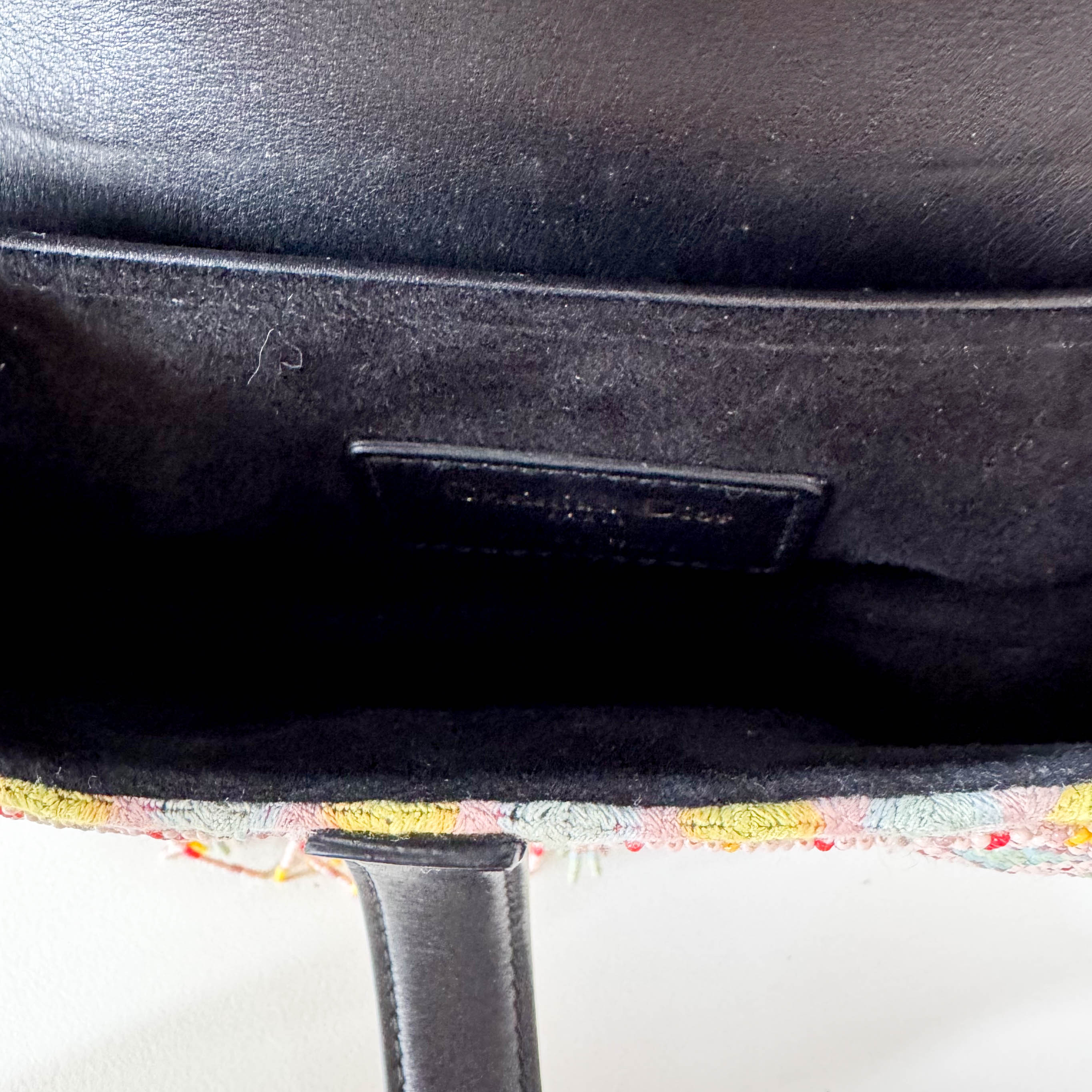 Multicolor Beaded Tassel Mini Saddle Bag