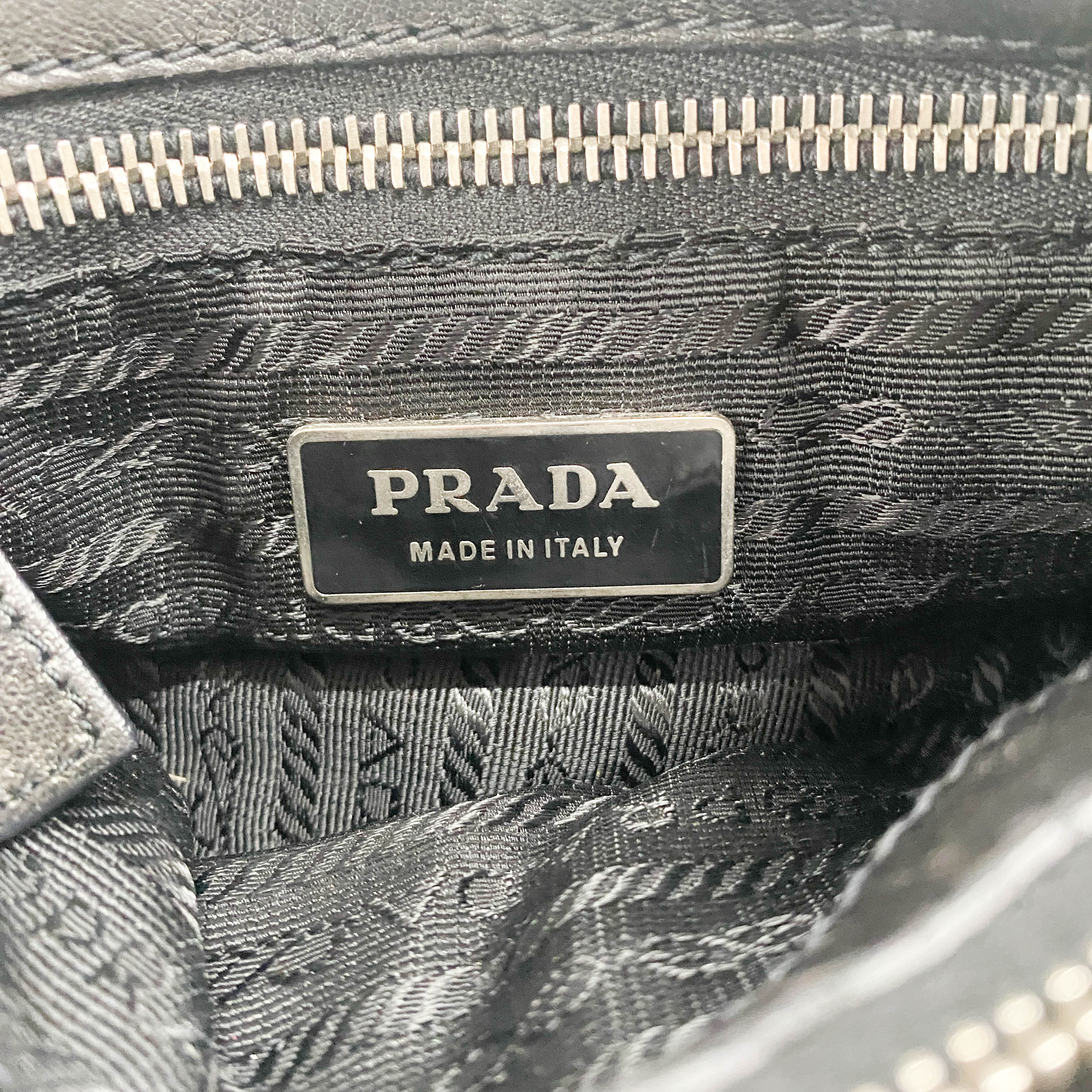 Mini Black Nylon & Leather Studs Shoulder Bag