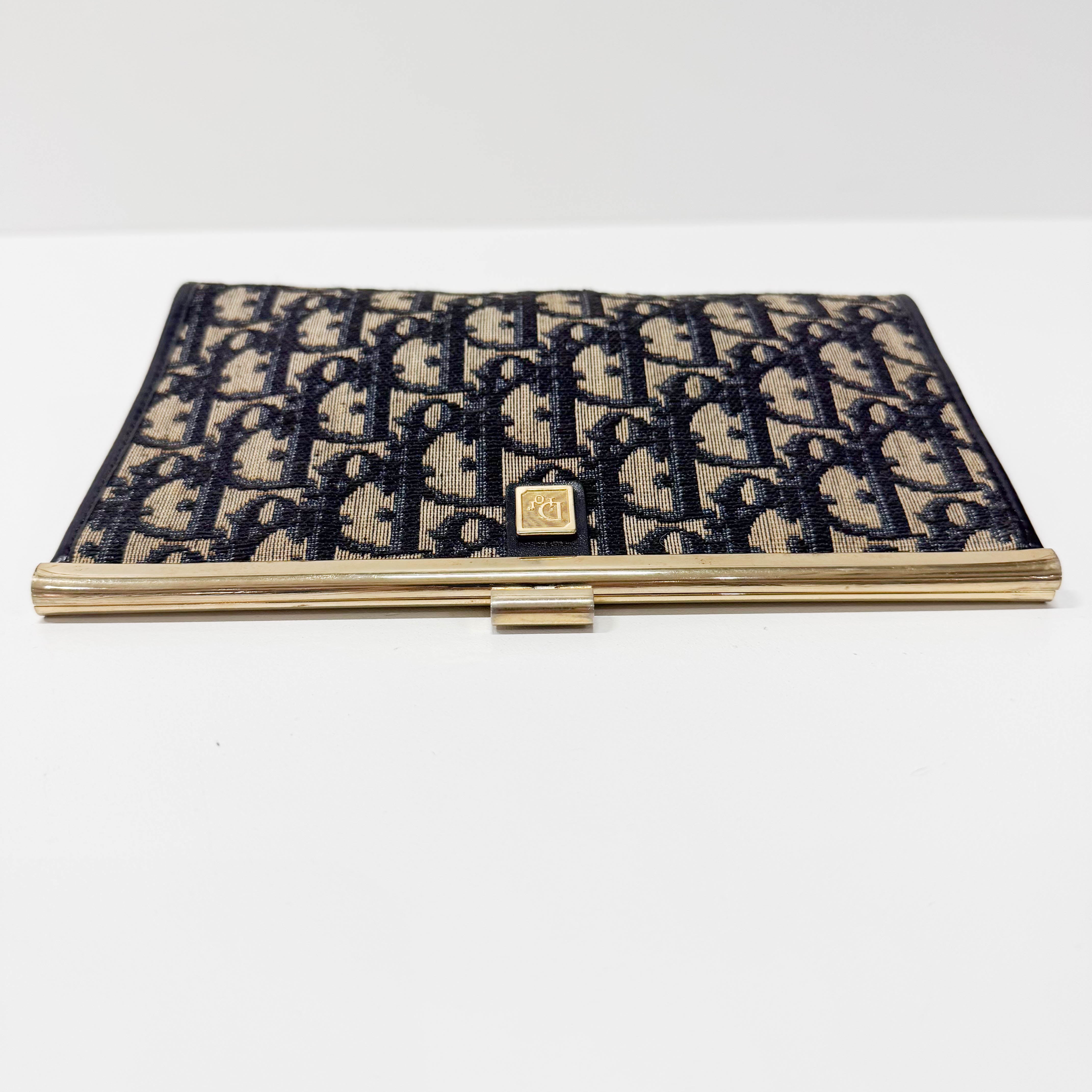 Trotter Navy Canvas Clutch Bag