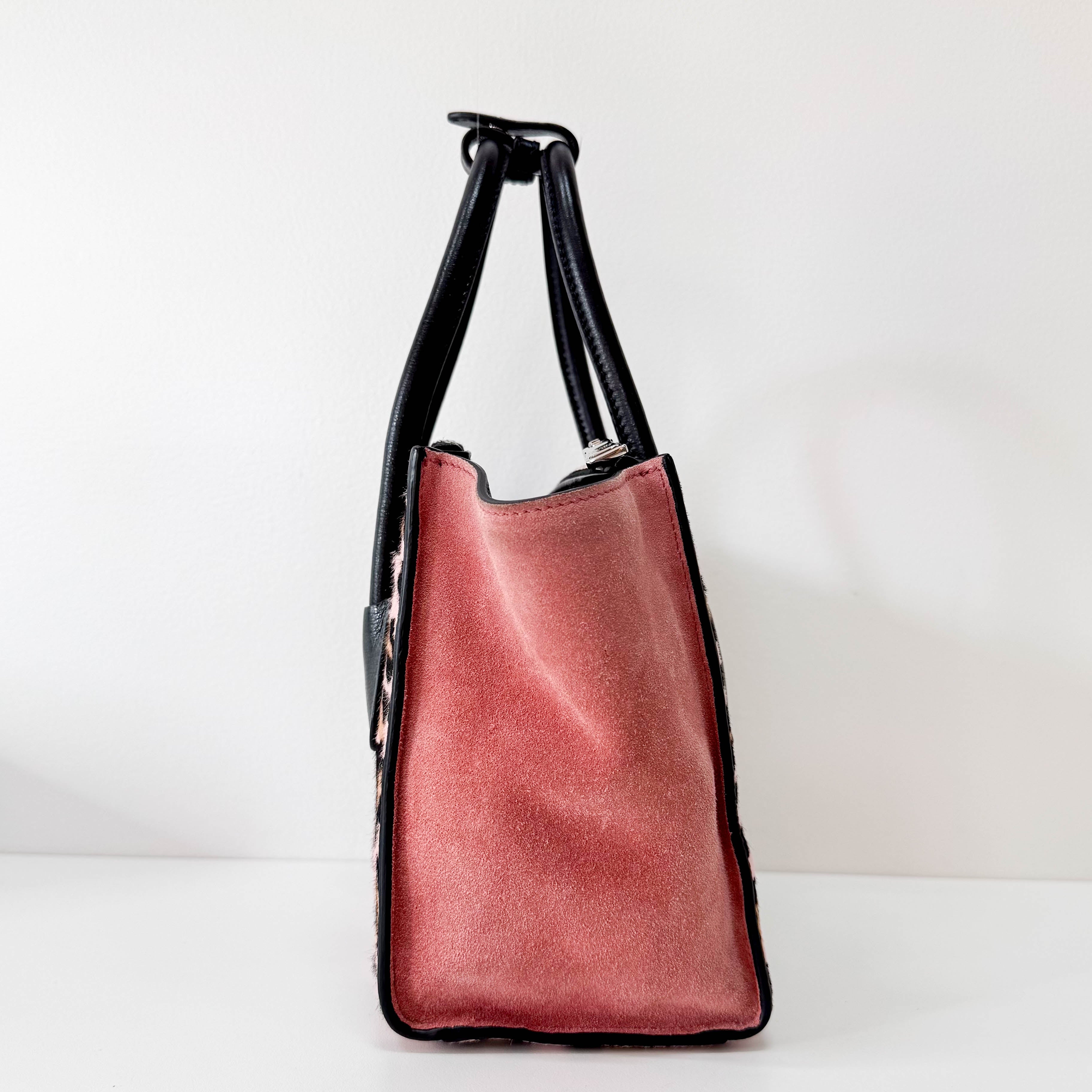 Pony Hair/Suede Pink Handle Bag