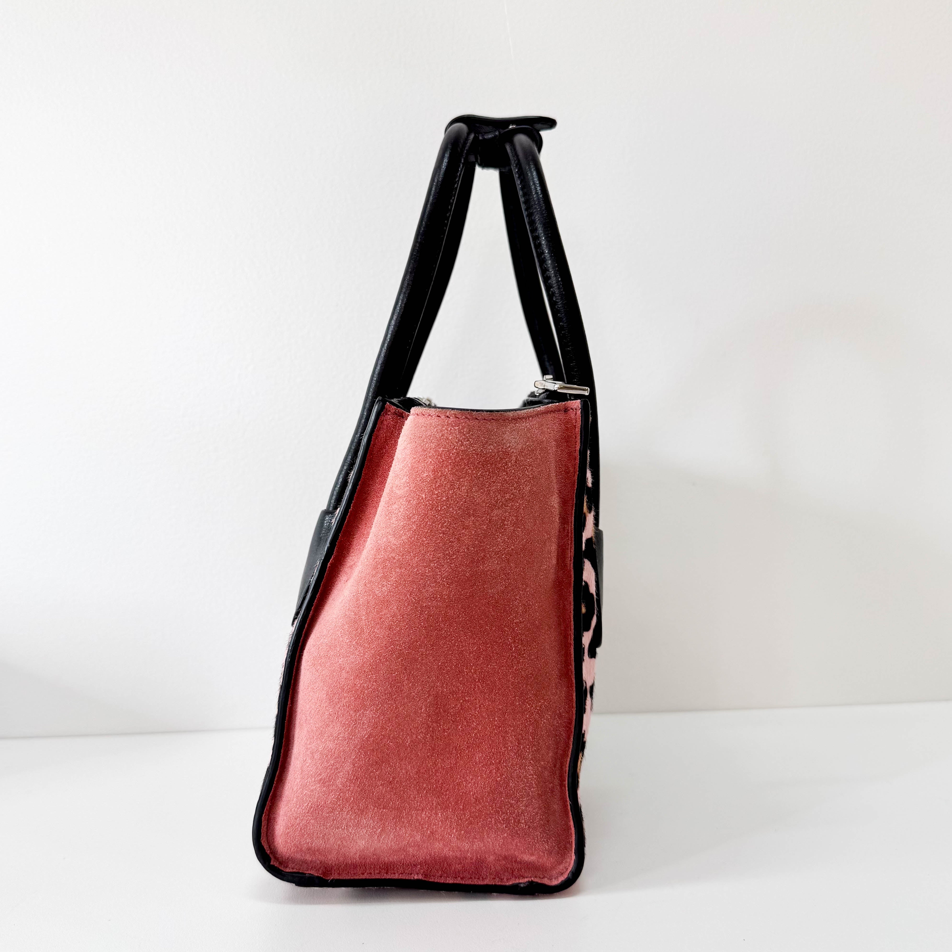 Pony Hair/Suede Pink Handle Bag