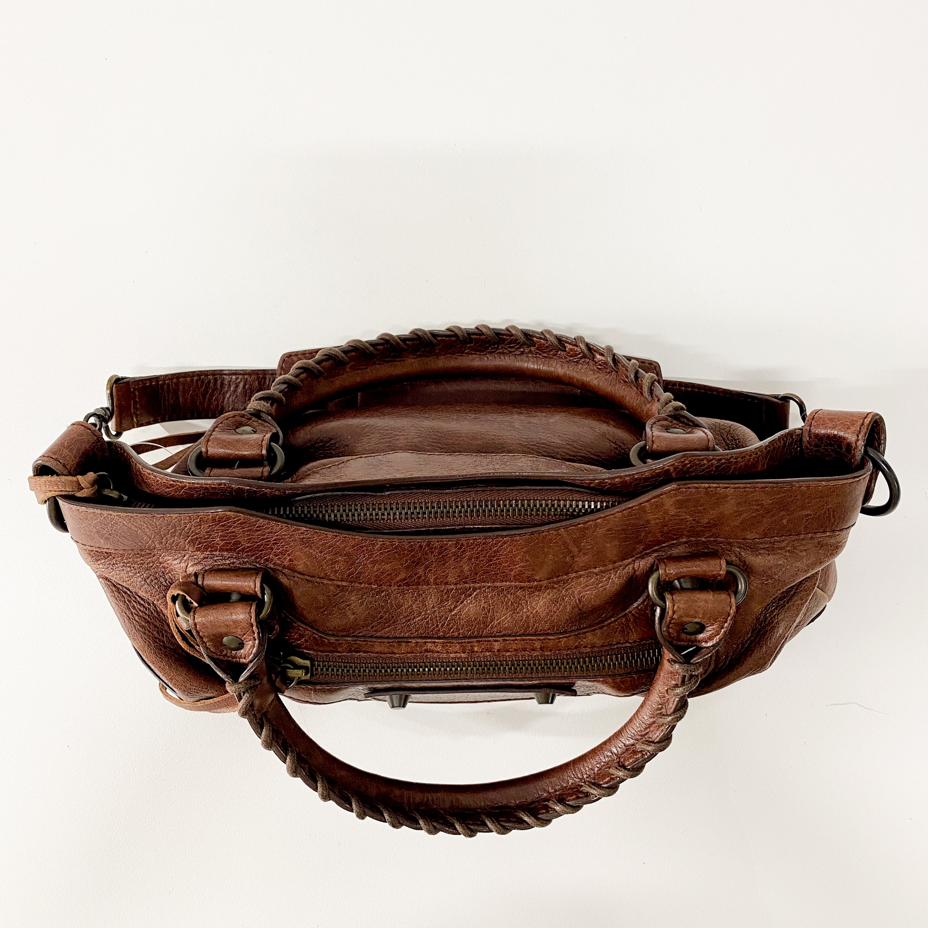 The First Brown Leather Shoulder Bag