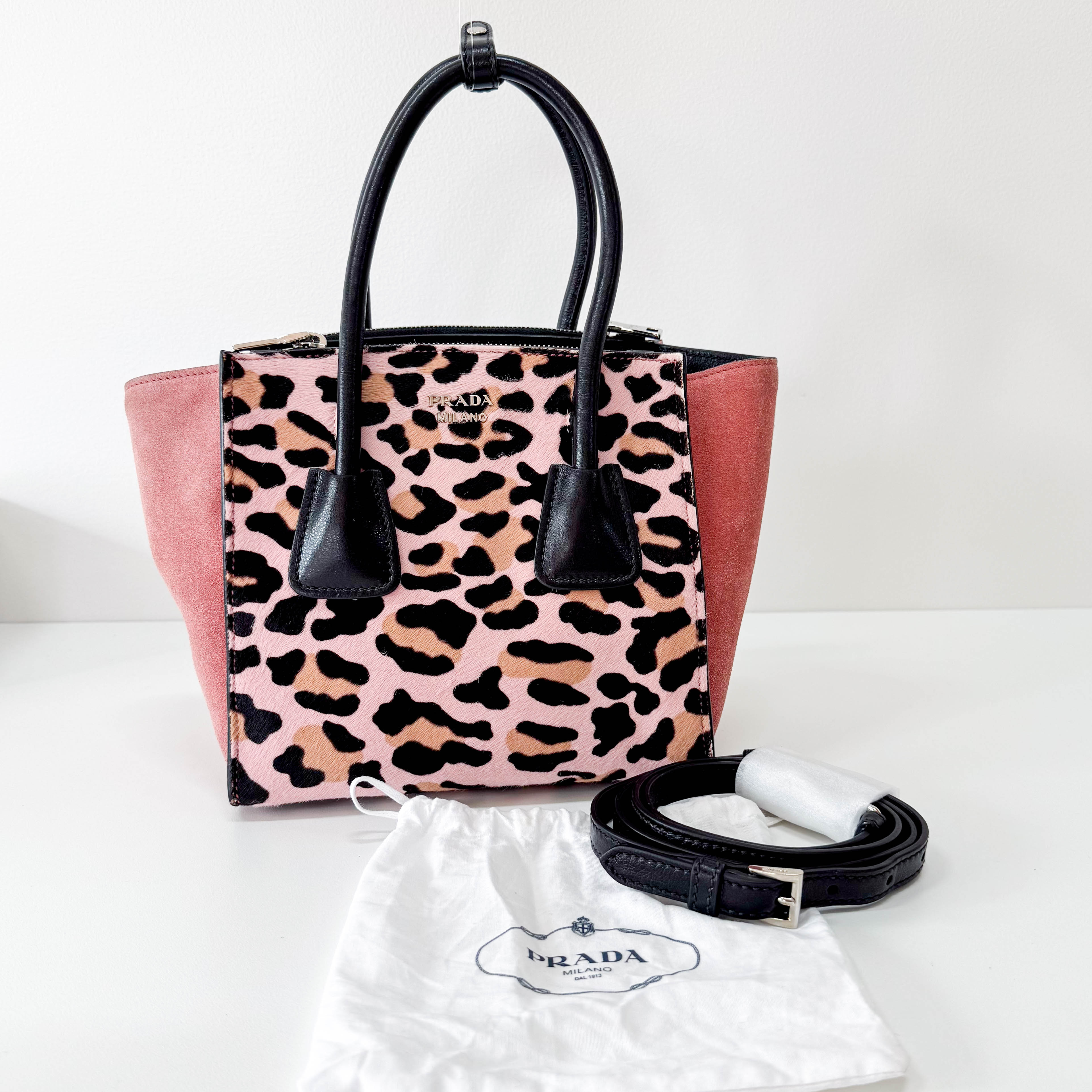 Pony Hair/Suede Pink Handle Bag