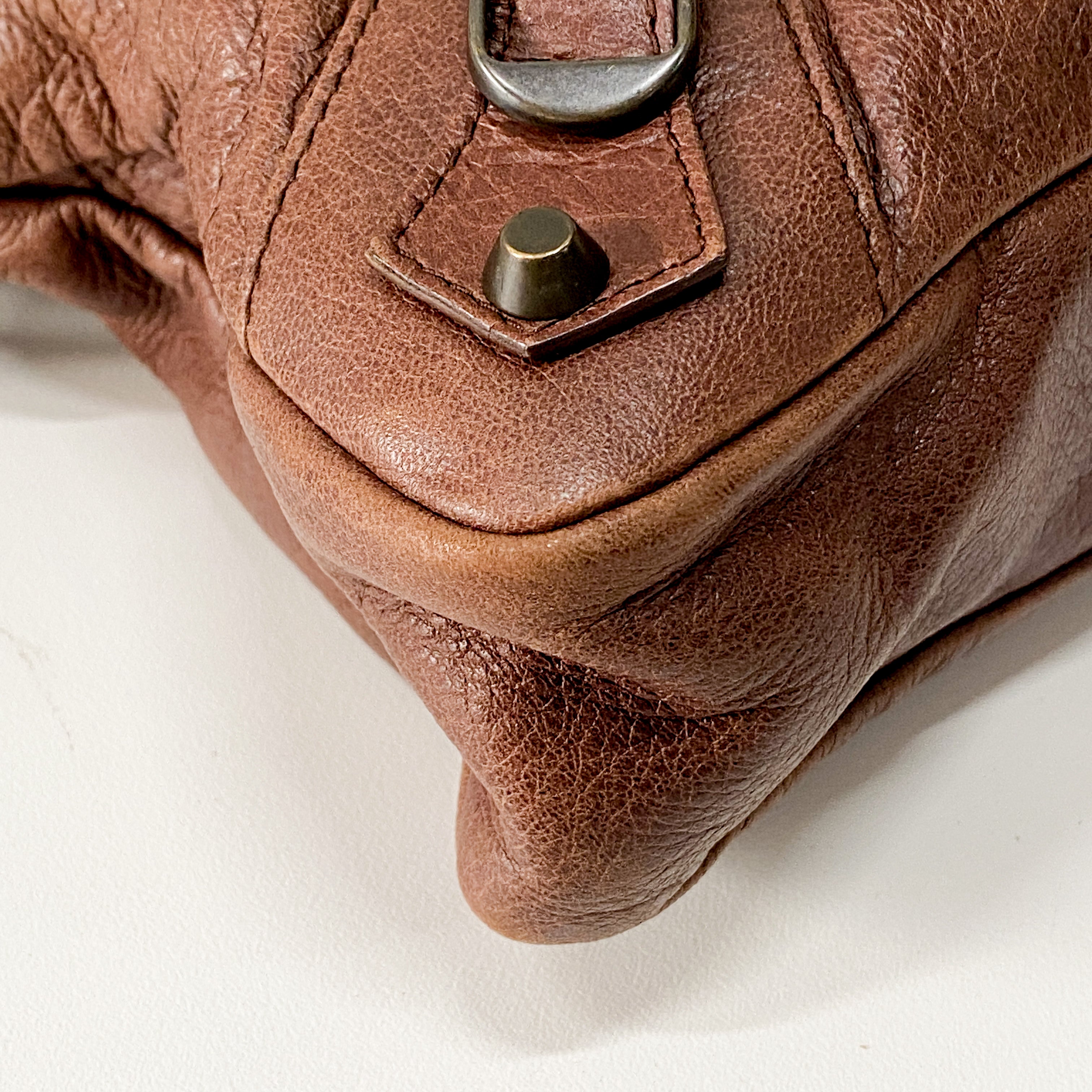 The First Brown Leather Shoulder Bag