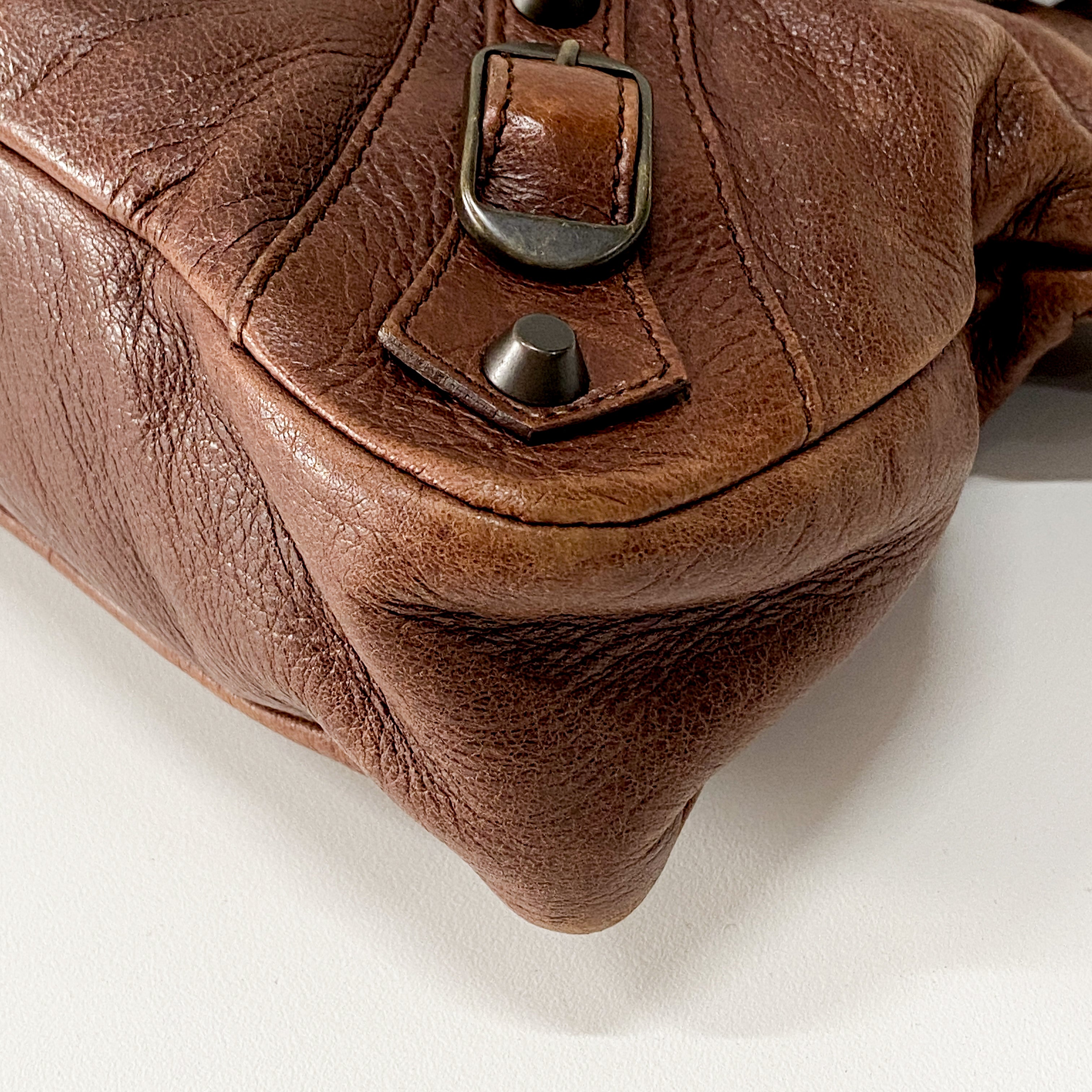 The First Brown Leather Shoulder Bag