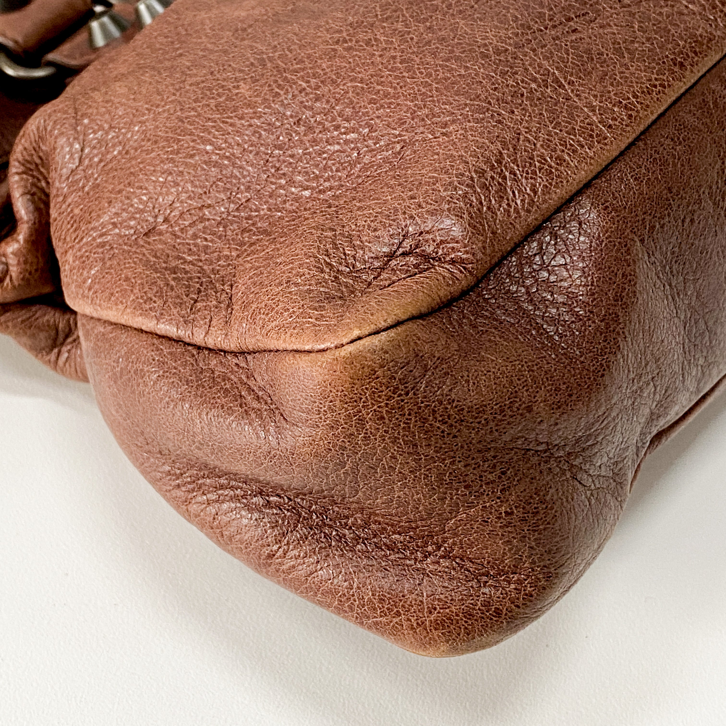 The First Brown Leather Shoulder Bag