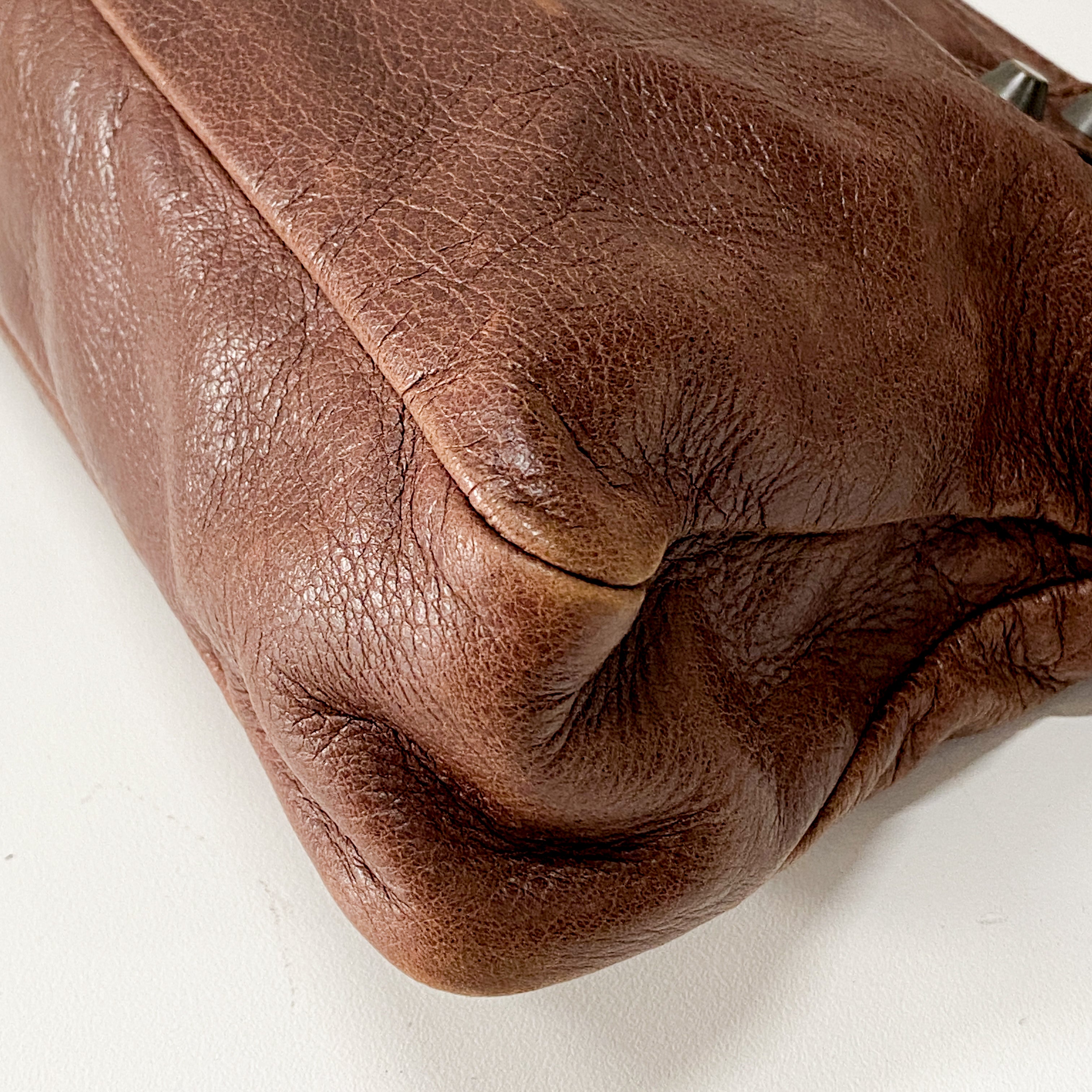 The First Brown Leather Shoulder Bag