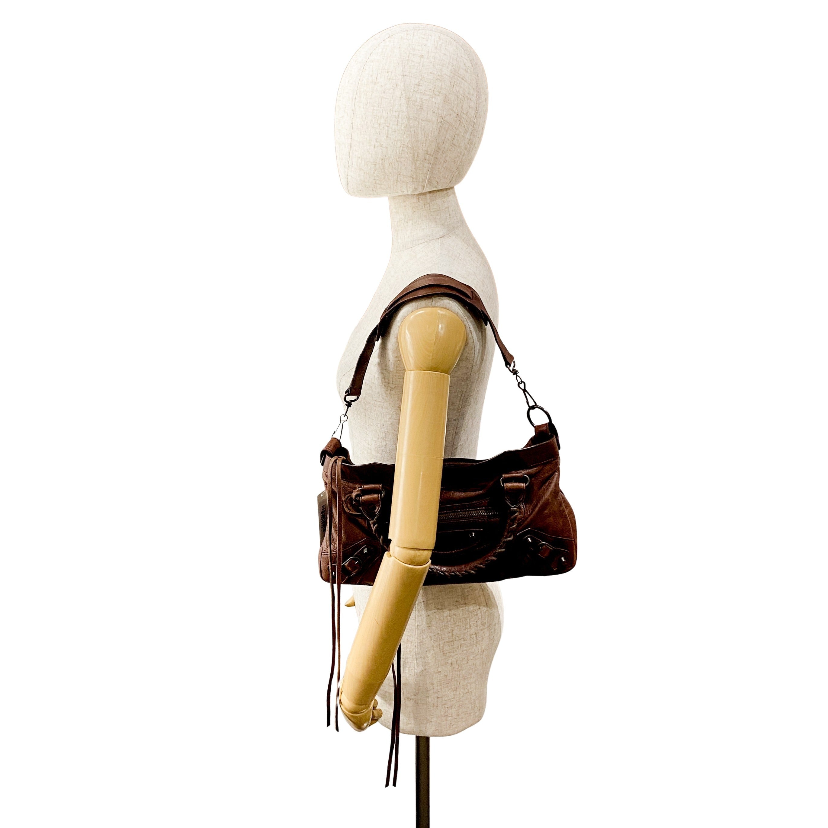 The First Brown Leather Shoulder Bag