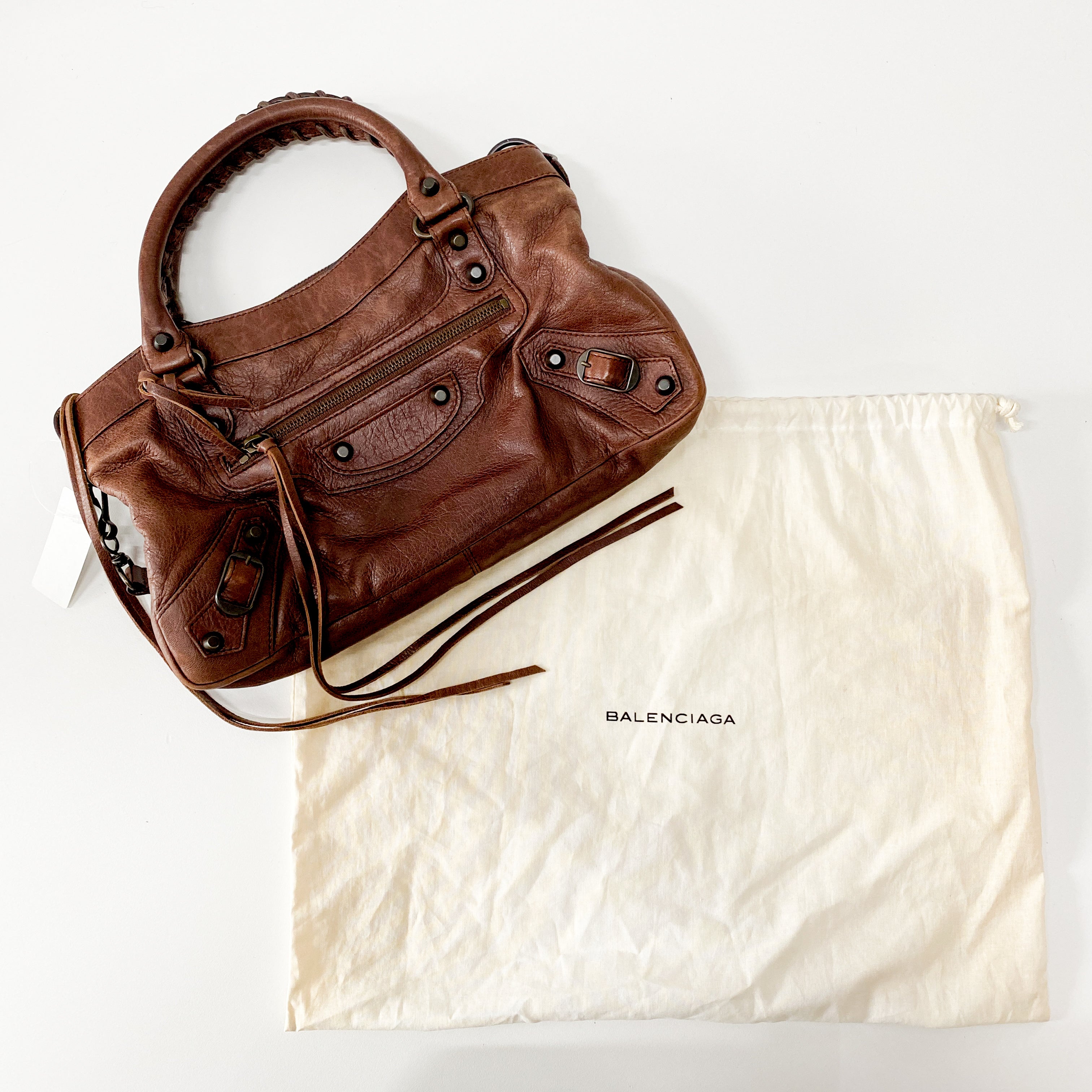 The First Brown Leather Shoulder Bag