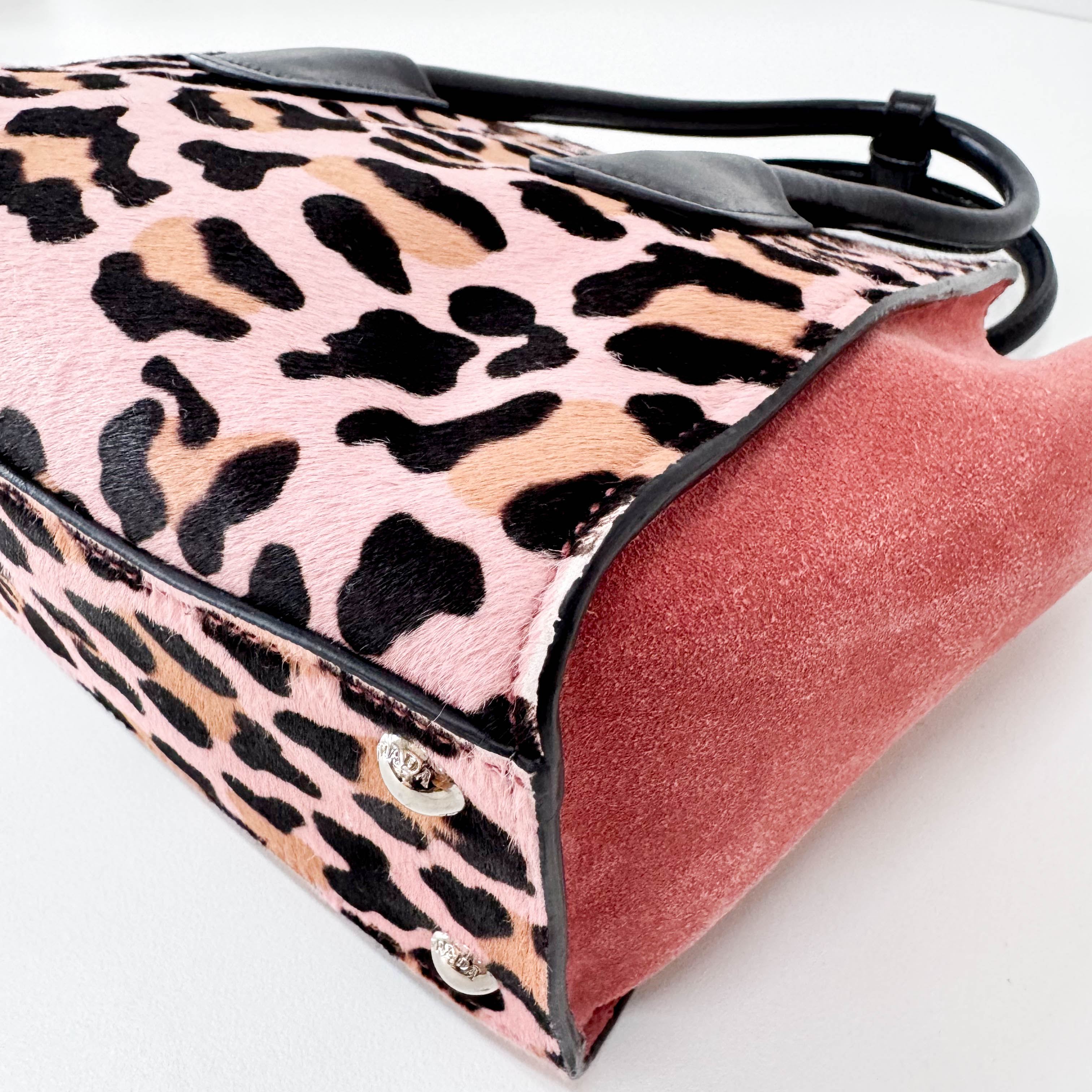 Pony Hair/Suede Pink Handle Bag