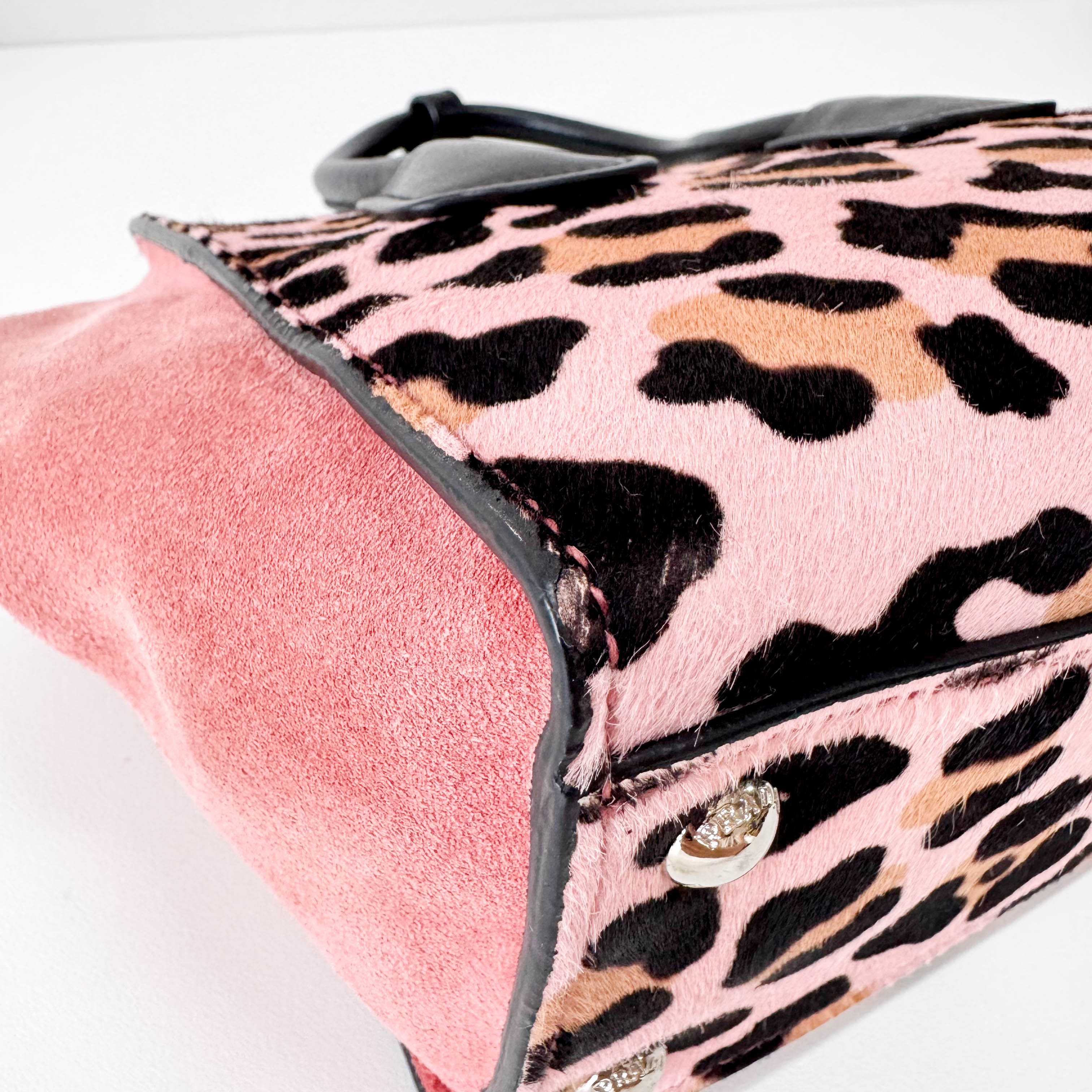Pony Hair/Suede Pink Handle Bag
