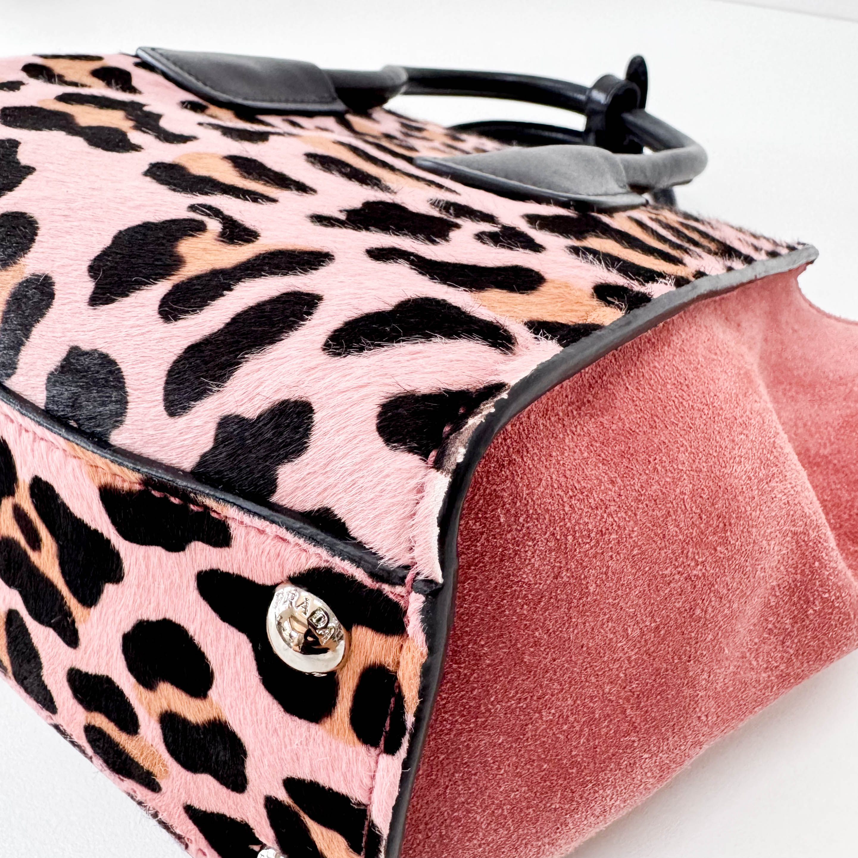 Pony Hair/Suede Pink Handle Bag