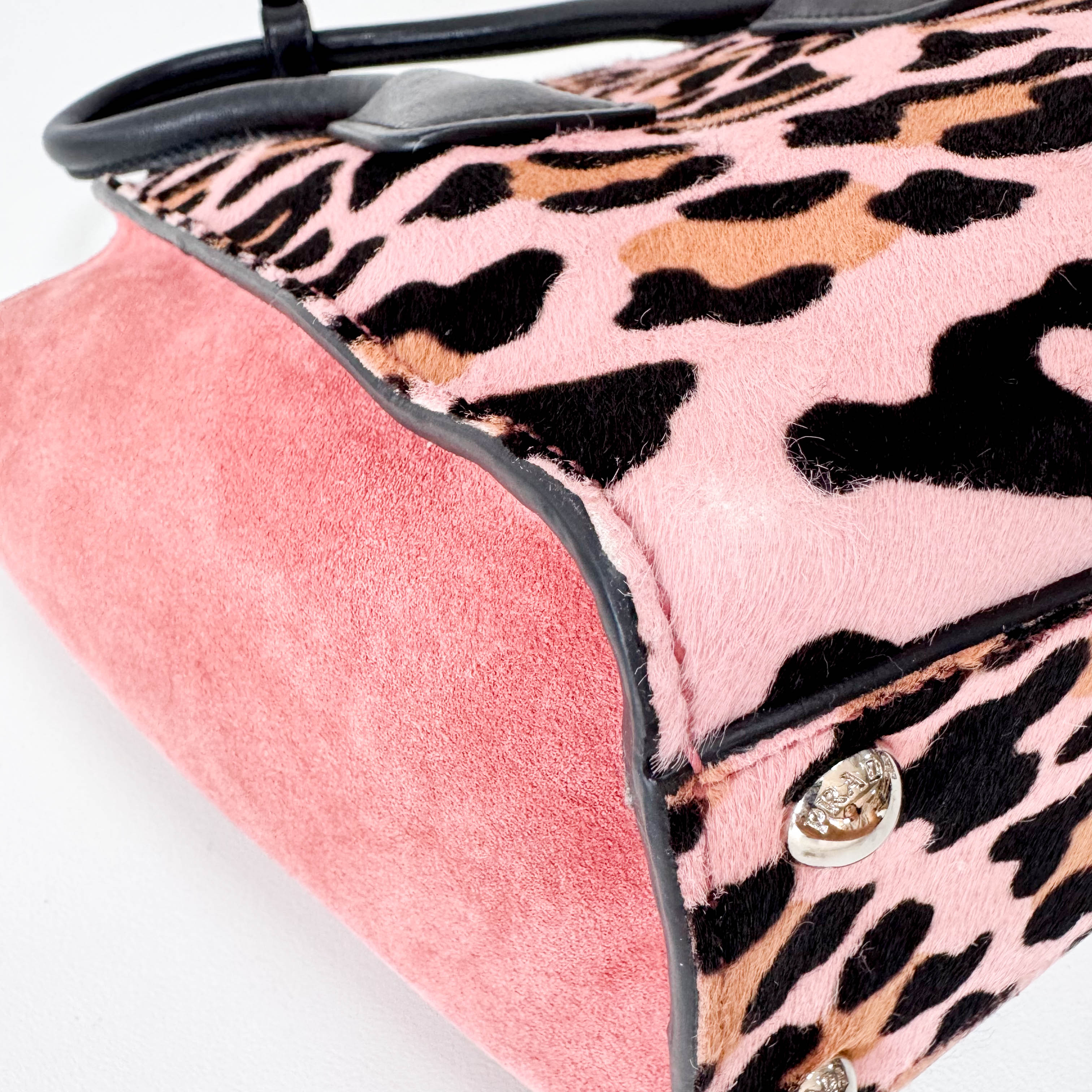 Pony Hair/Suede Pink Handle Bag