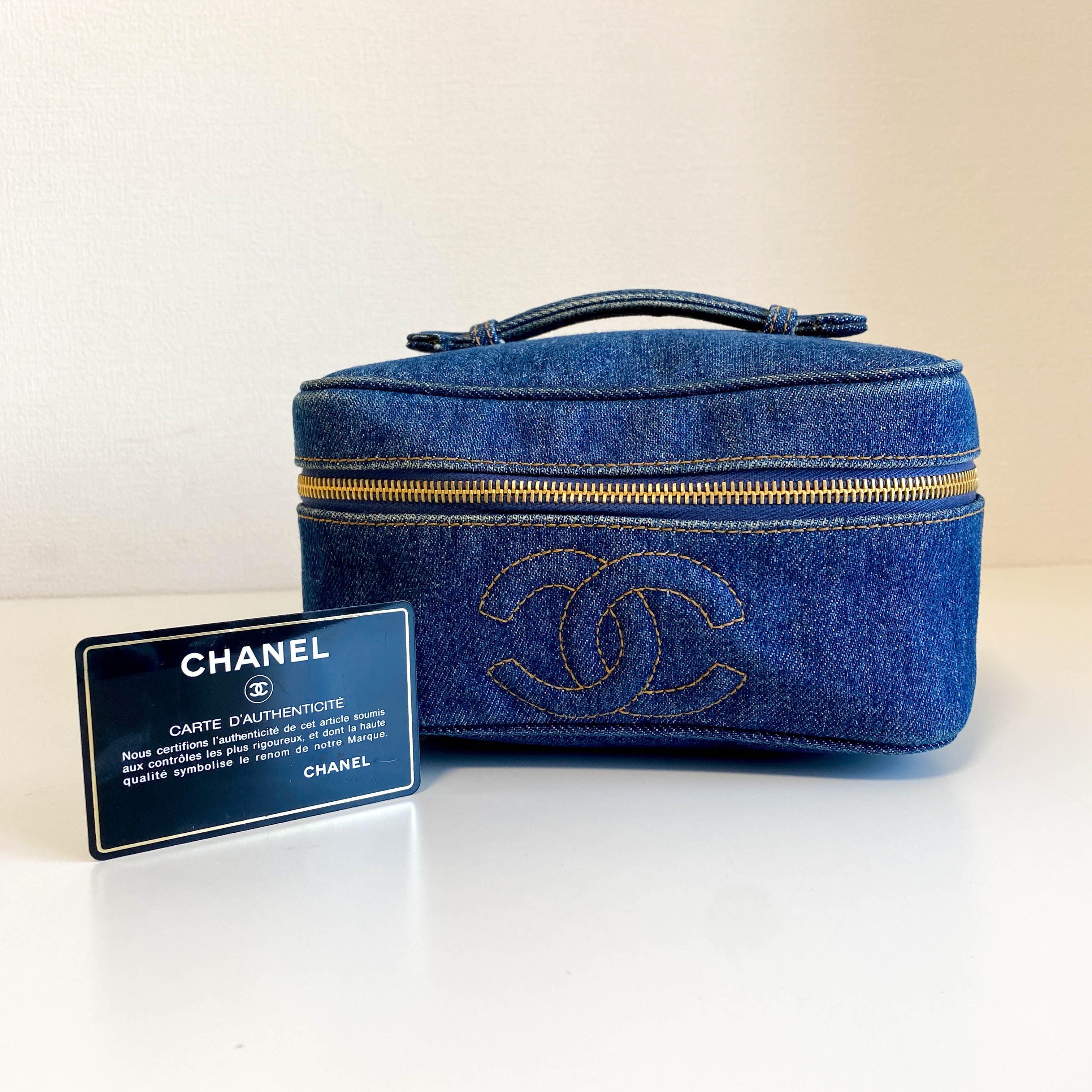 Trendy CC Denim Vanity Bag