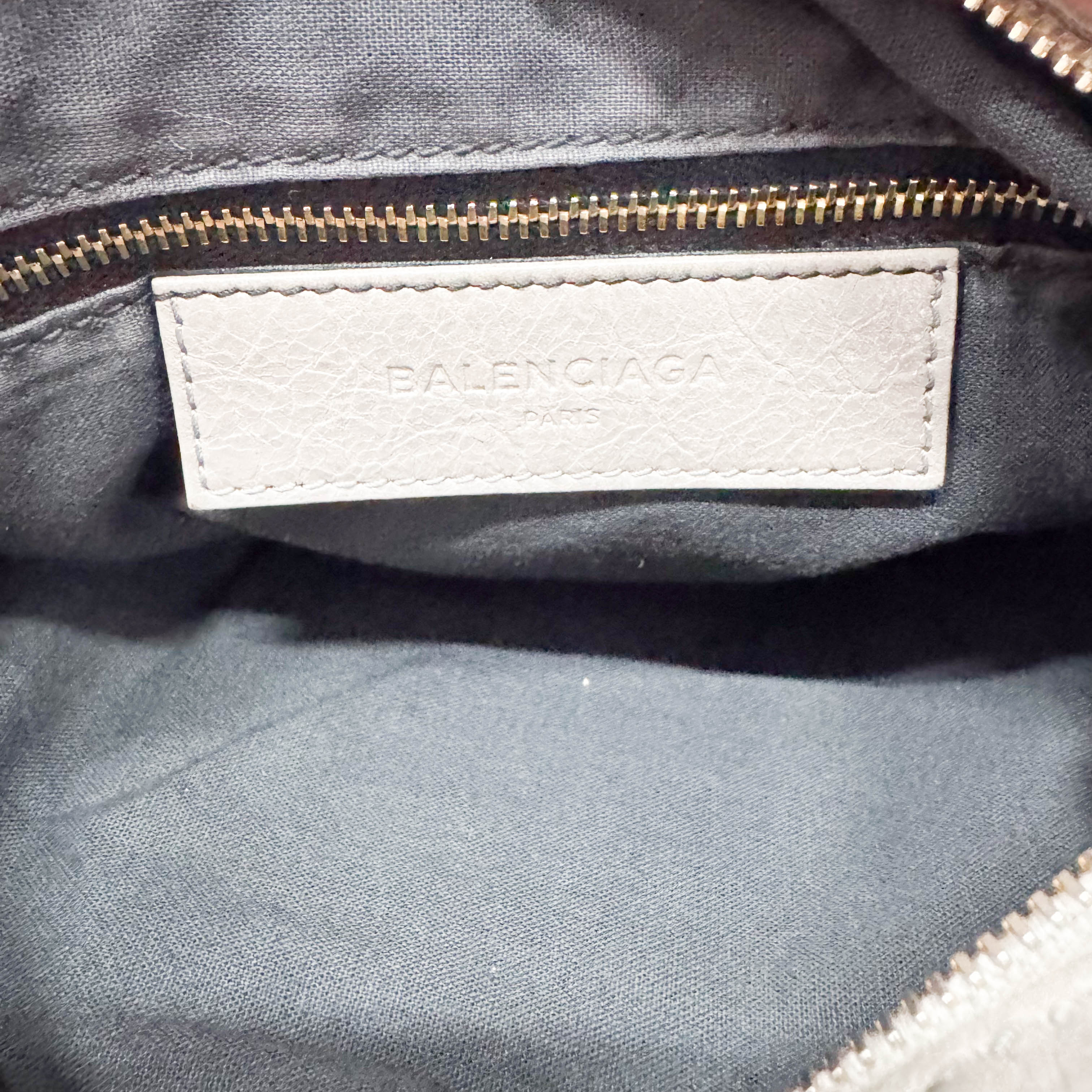 The City Mini Grey Calfskin Leather Two Way Bag