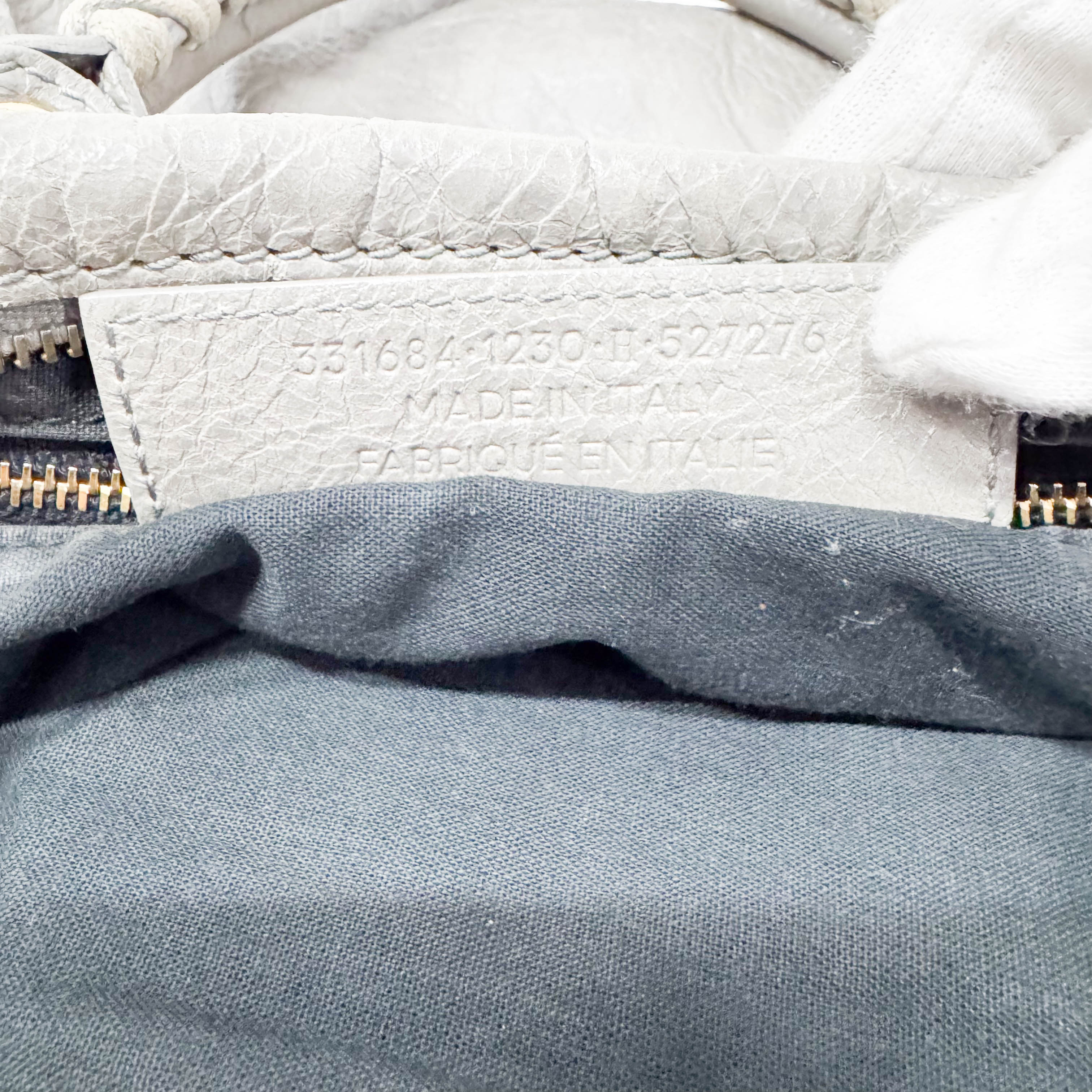 The City Mini Grey Calfskin Leather Two Way Bag