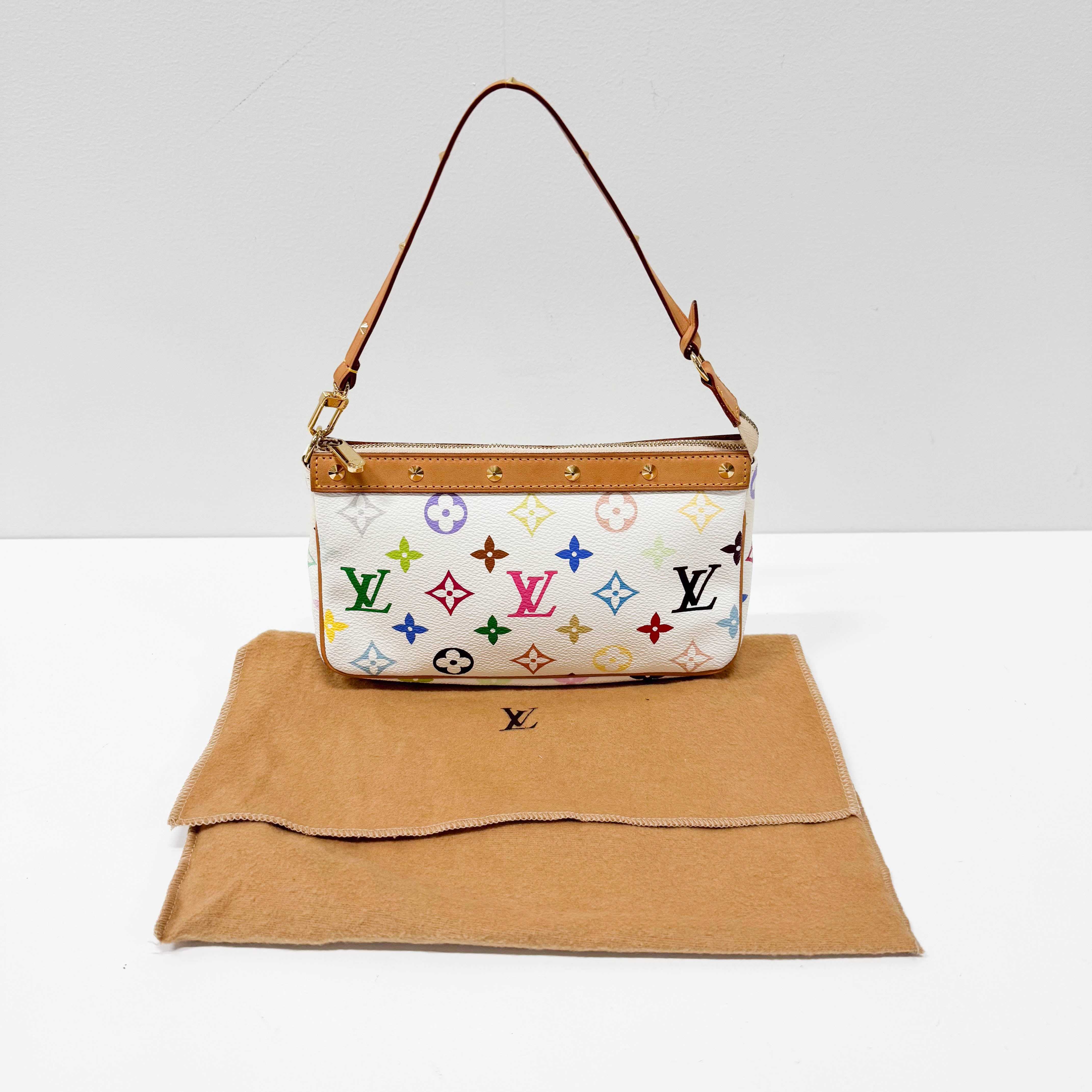 Monogram Multicolore Blanc Takashi Murakami Canvas Bag