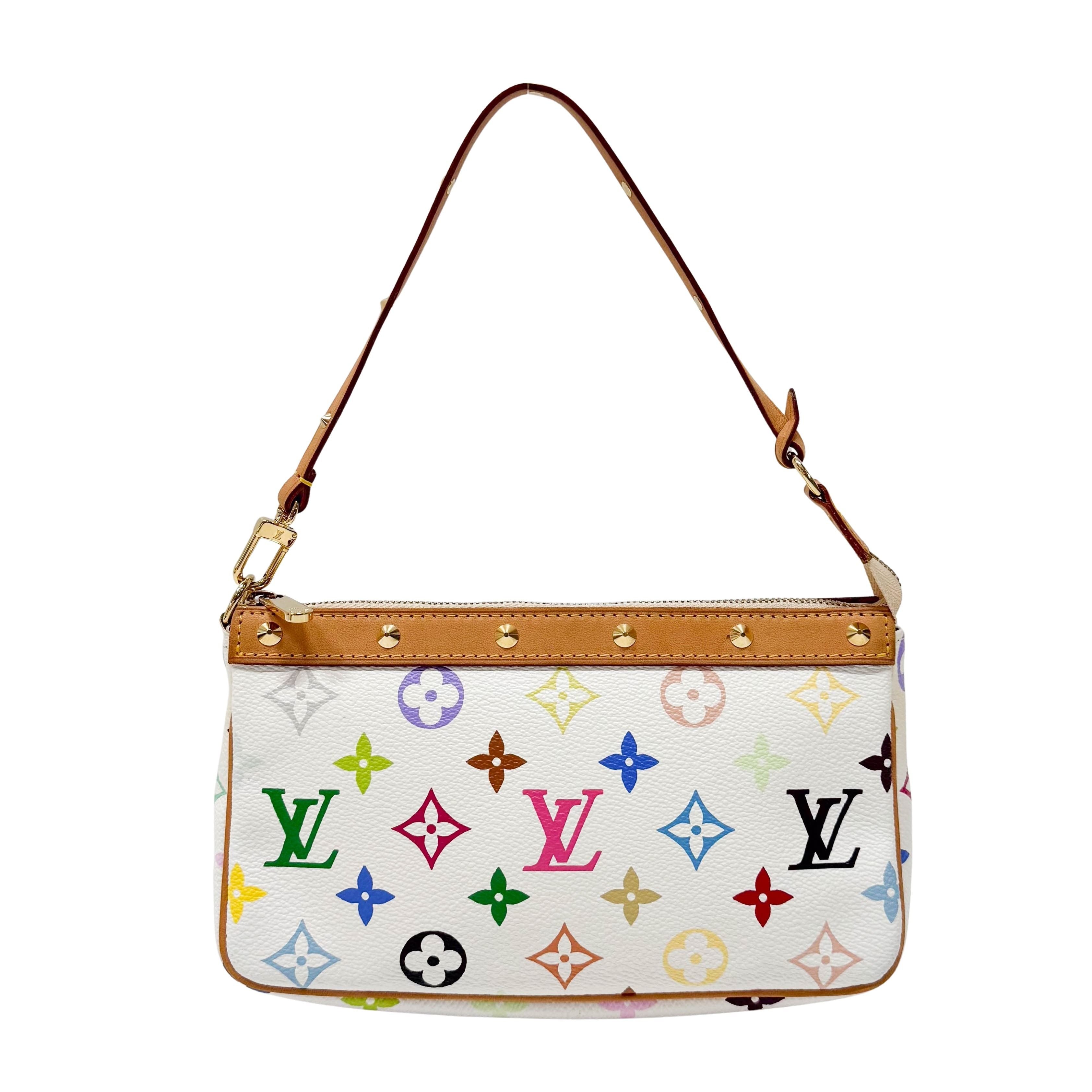 Monogram Multicolore Blanc Takashi Murakami Canvas Bag