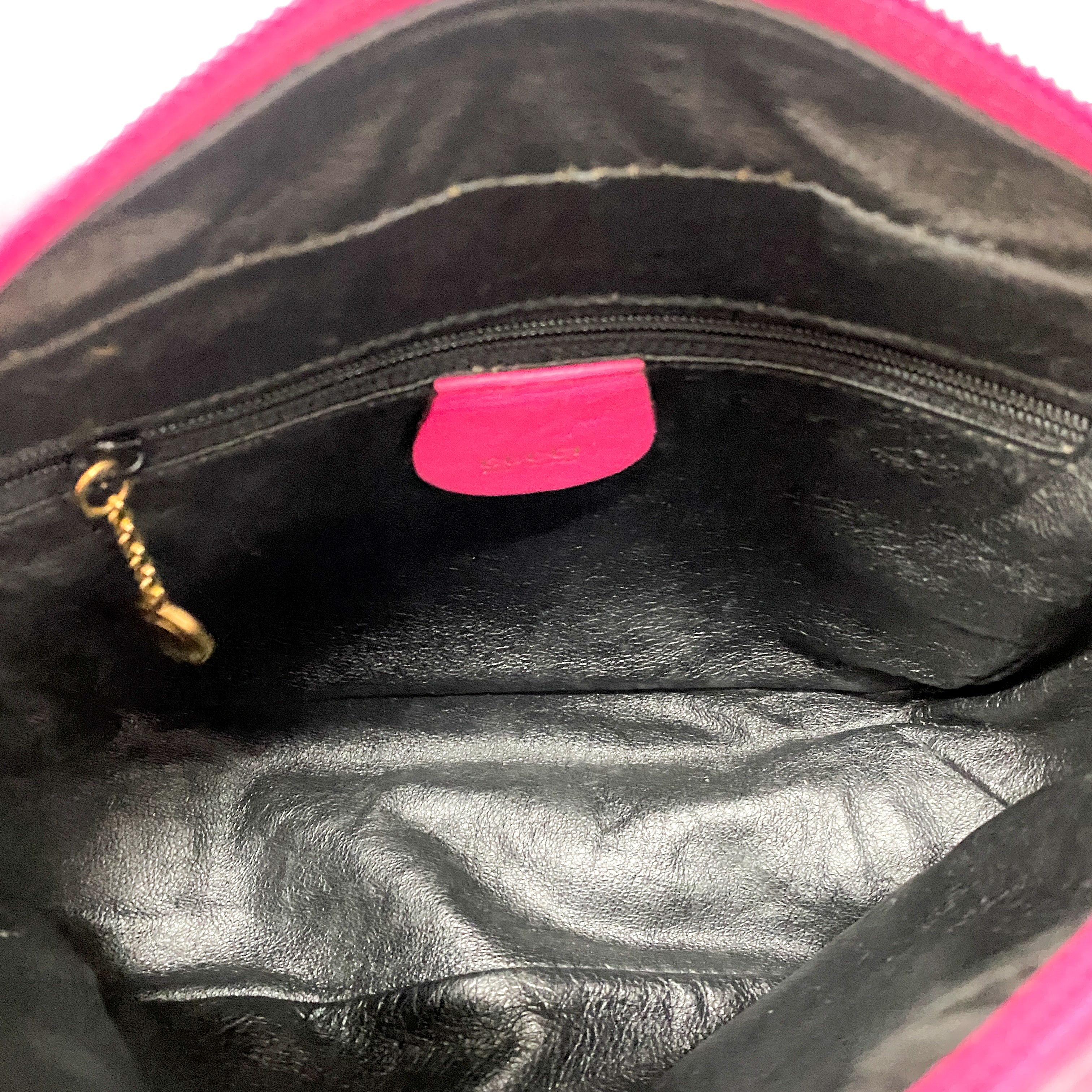 Horsebit Pink Suede Shoulder Bag