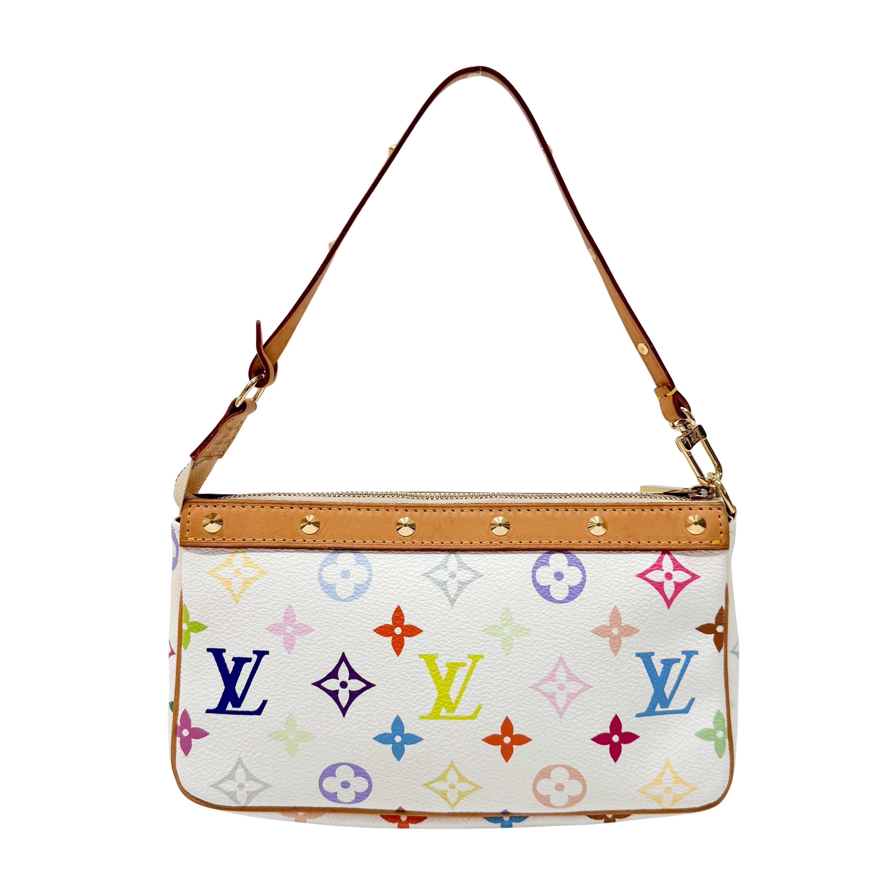 Monogram Multicolore Blanc Takashi Murakami Canvas Bag