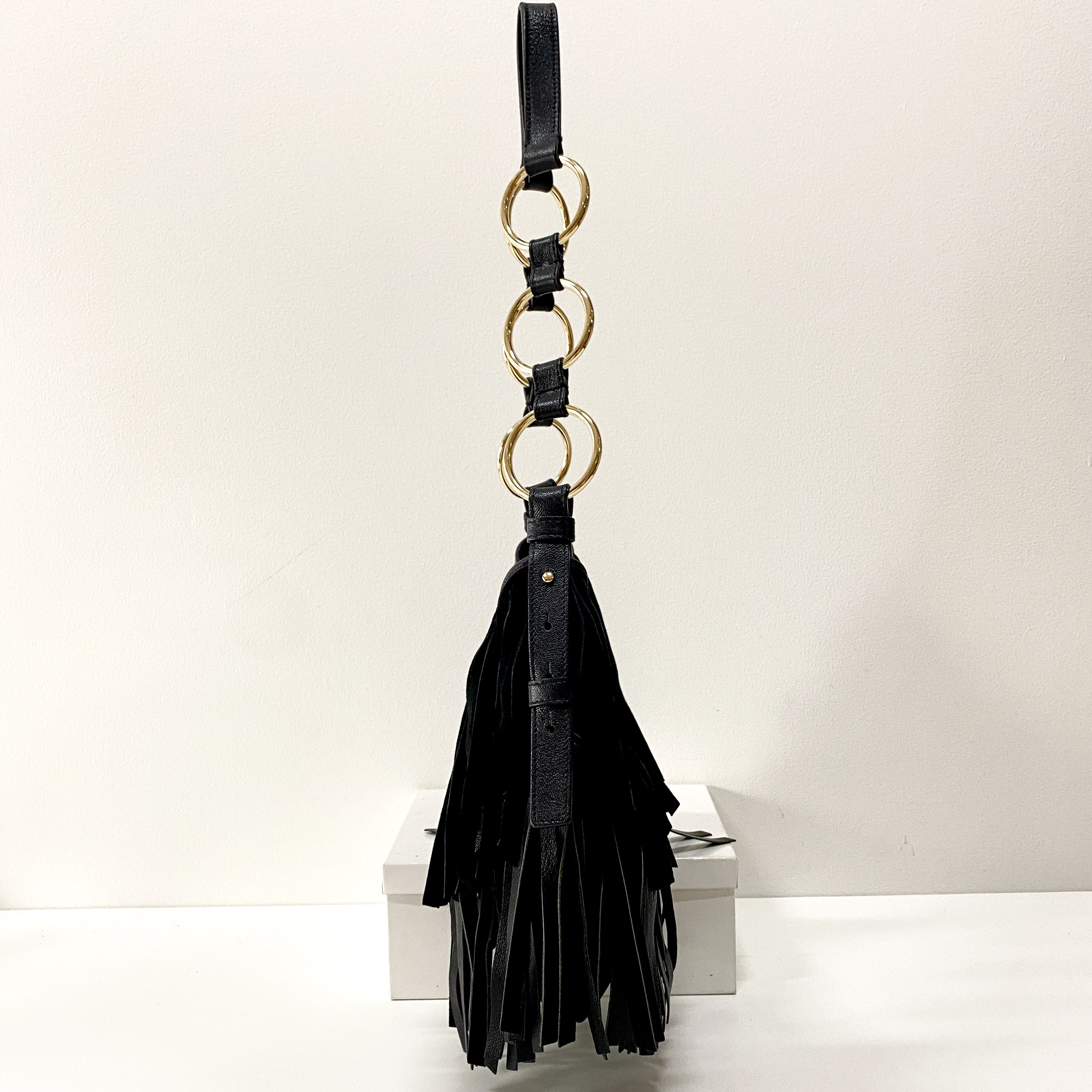 Boheme Black Leather & Suede Shoulder Bag