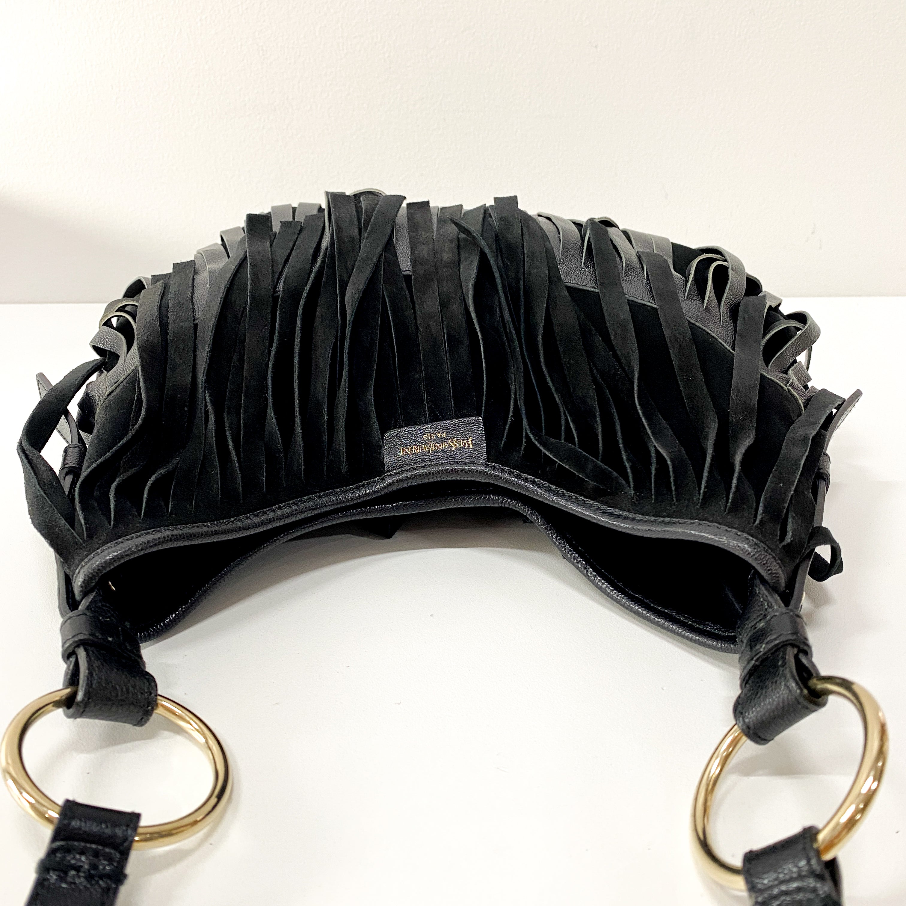Boheme Black Leather & Suede Shoulder Bag