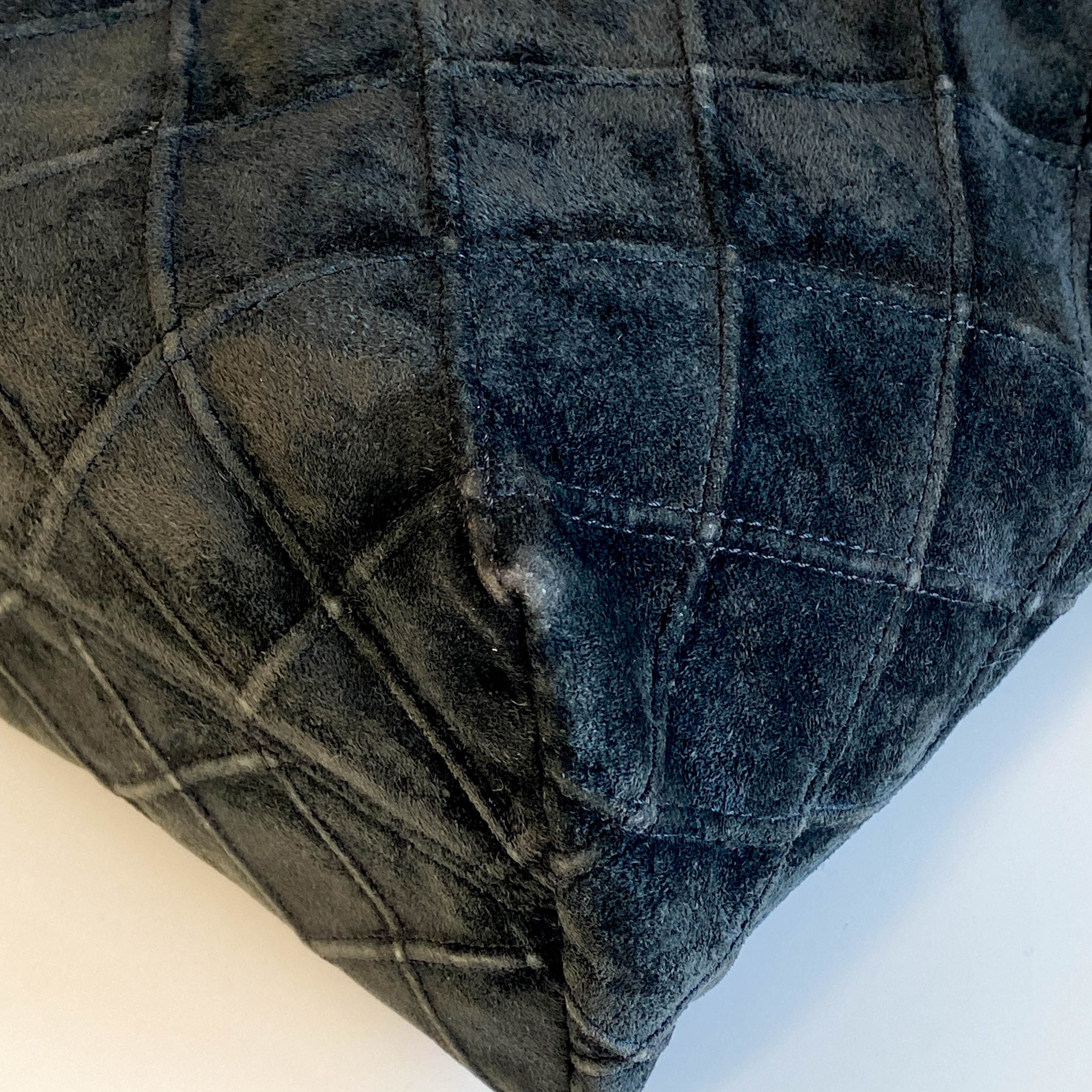 Quilted Hobo Black Suede Shoulder Bag