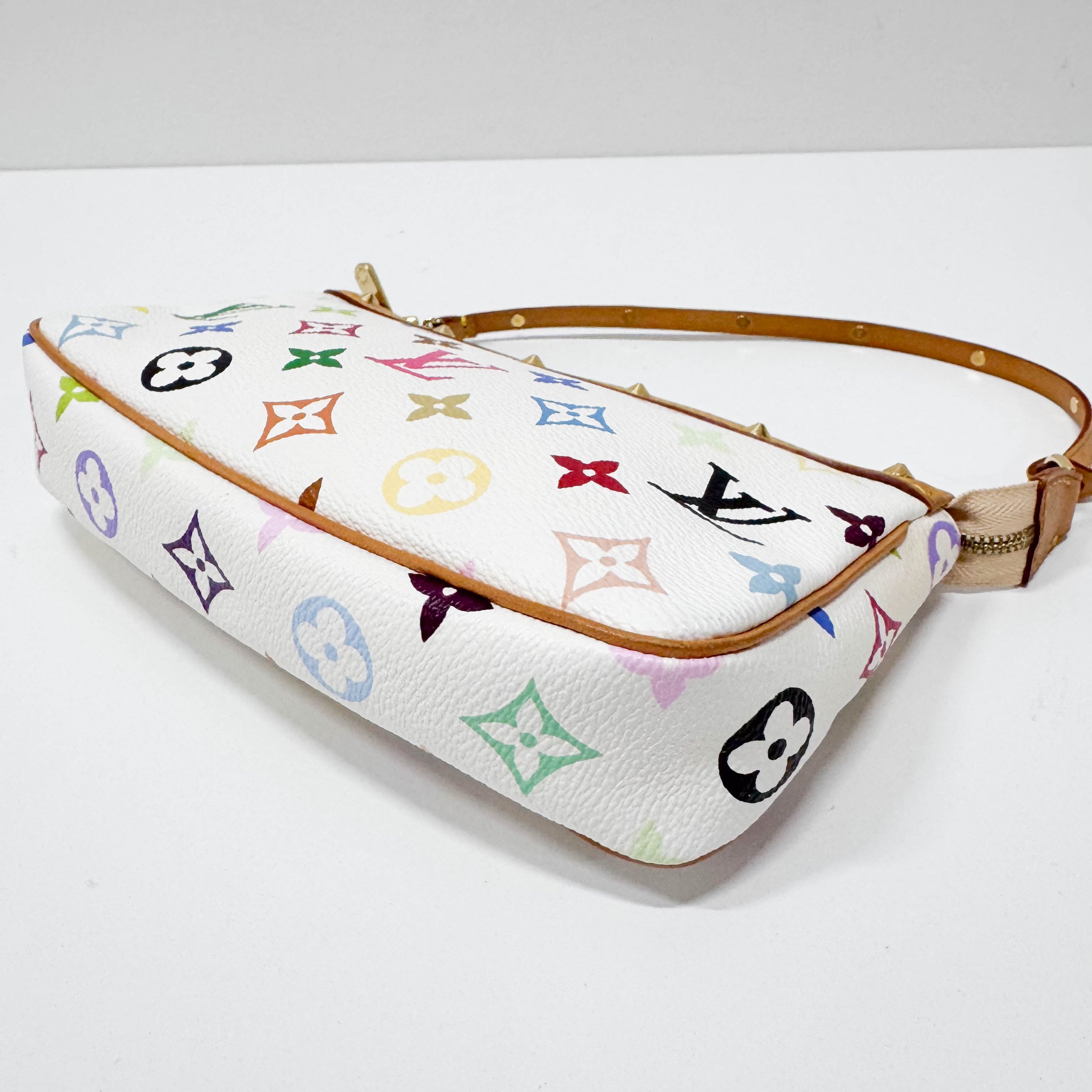Monogram Multicolore Blanc Takashi Murakami Canvas Bag