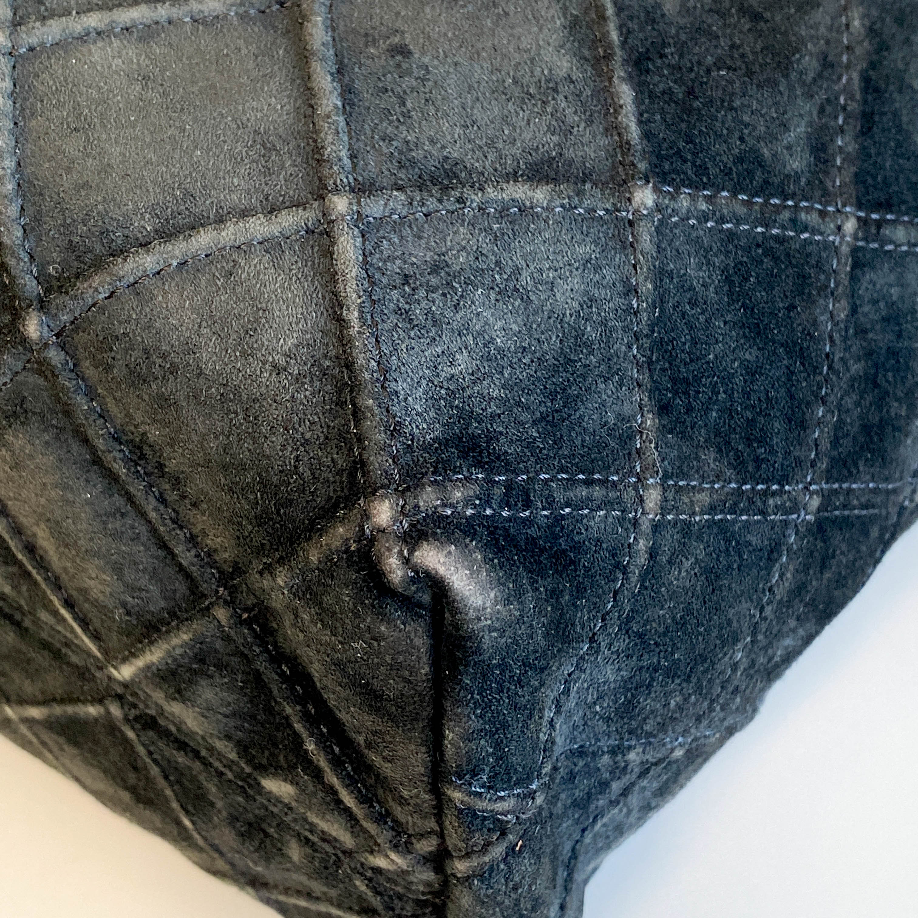 Quilted Hobo Black Suede Shoulder Bag