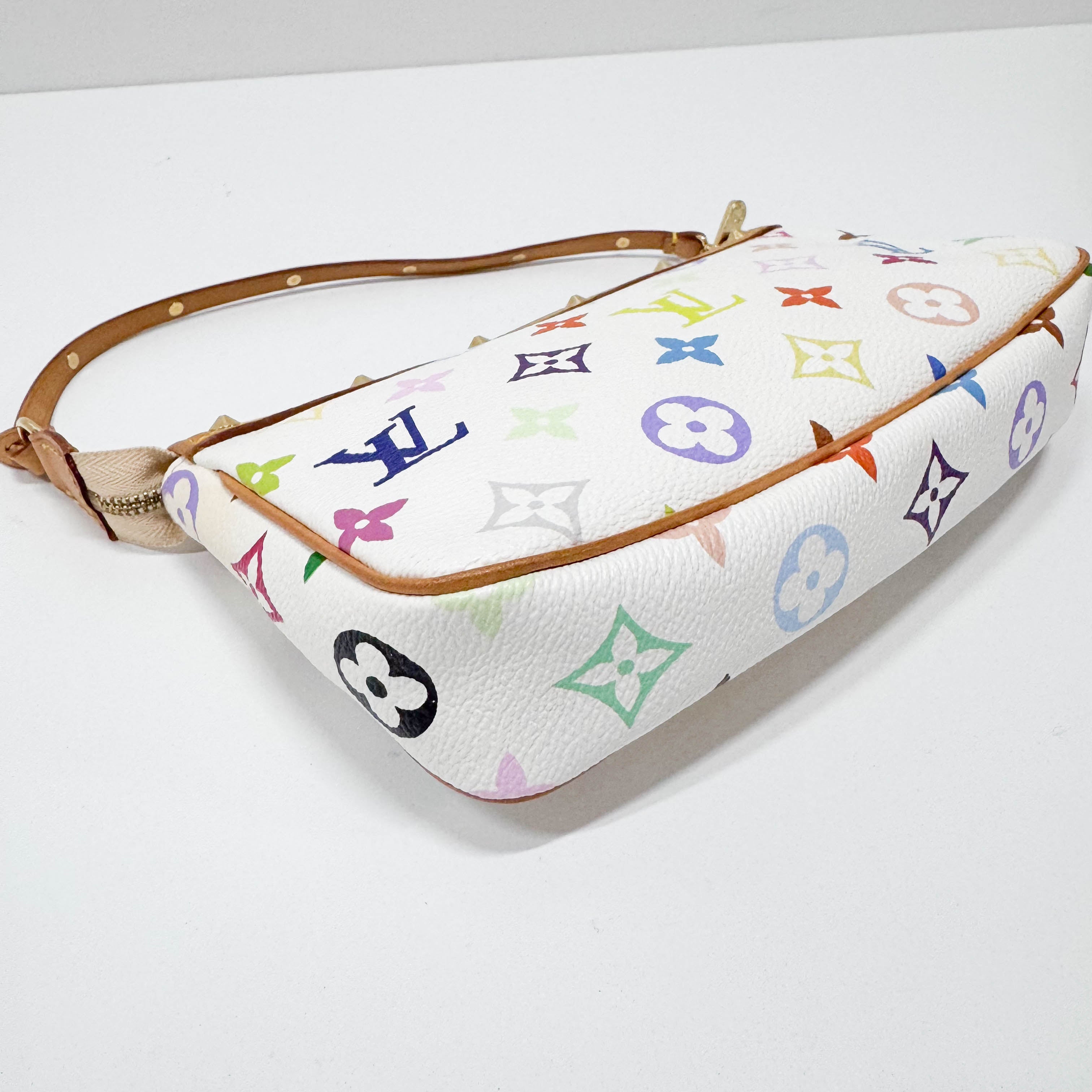 Monogram Multicolore Blanc Takashi Murakami Canvas Bag