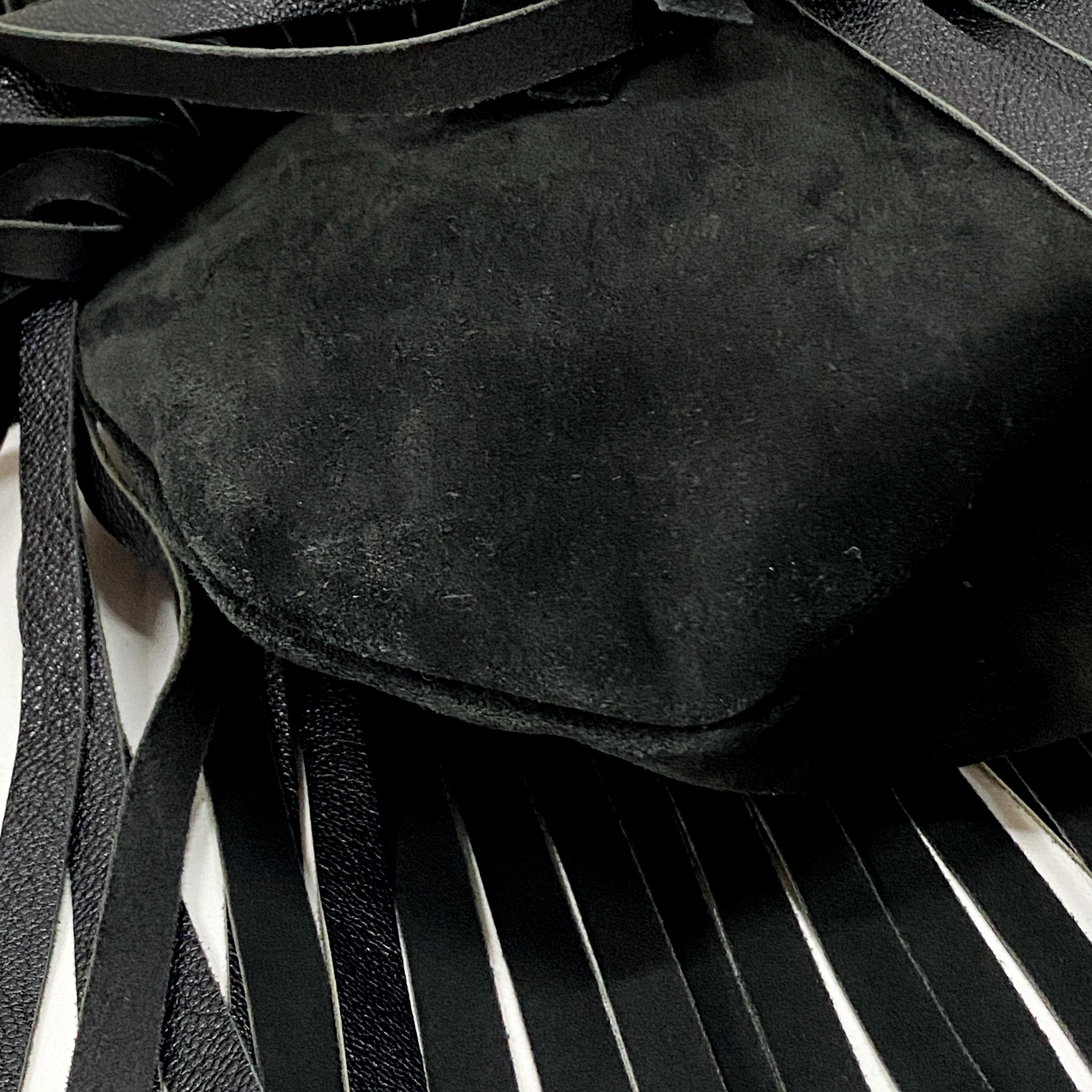 Boheme Black Leather & Suede Shoulder Bag